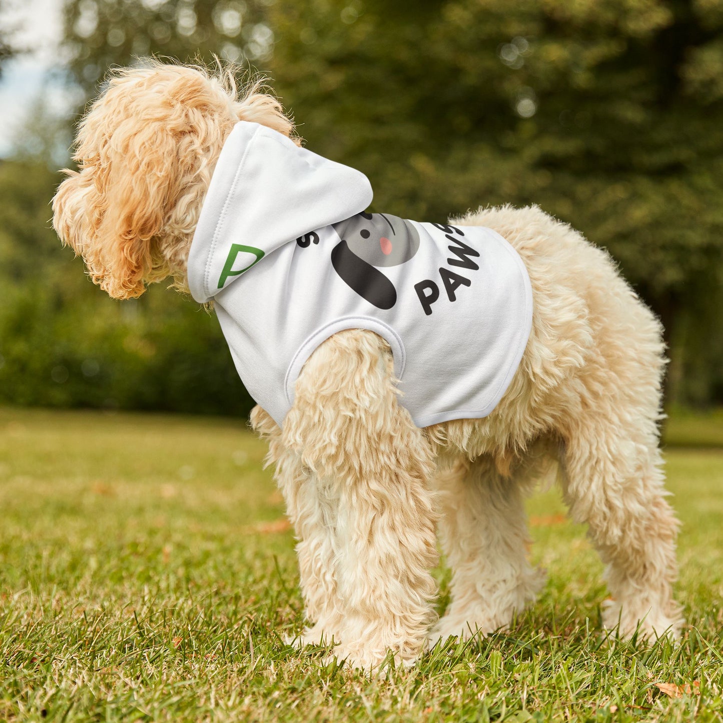 Funny Stay Pawsitive Pet Hoodie - Cute Dog Apparel for Small Breeds