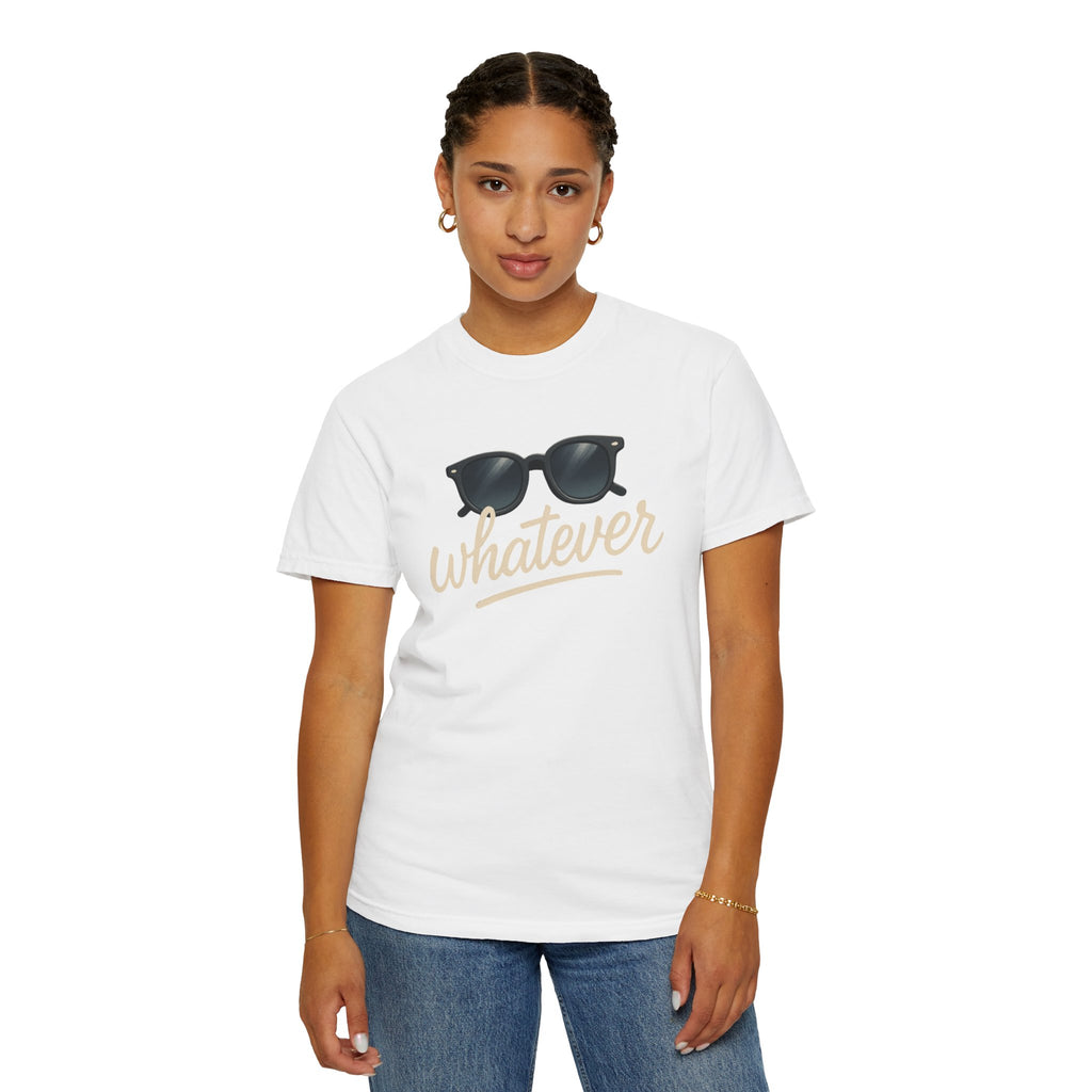Whatever Sunglasses T-Shirt — Casual Graphic Tee with 'Whatever' Script