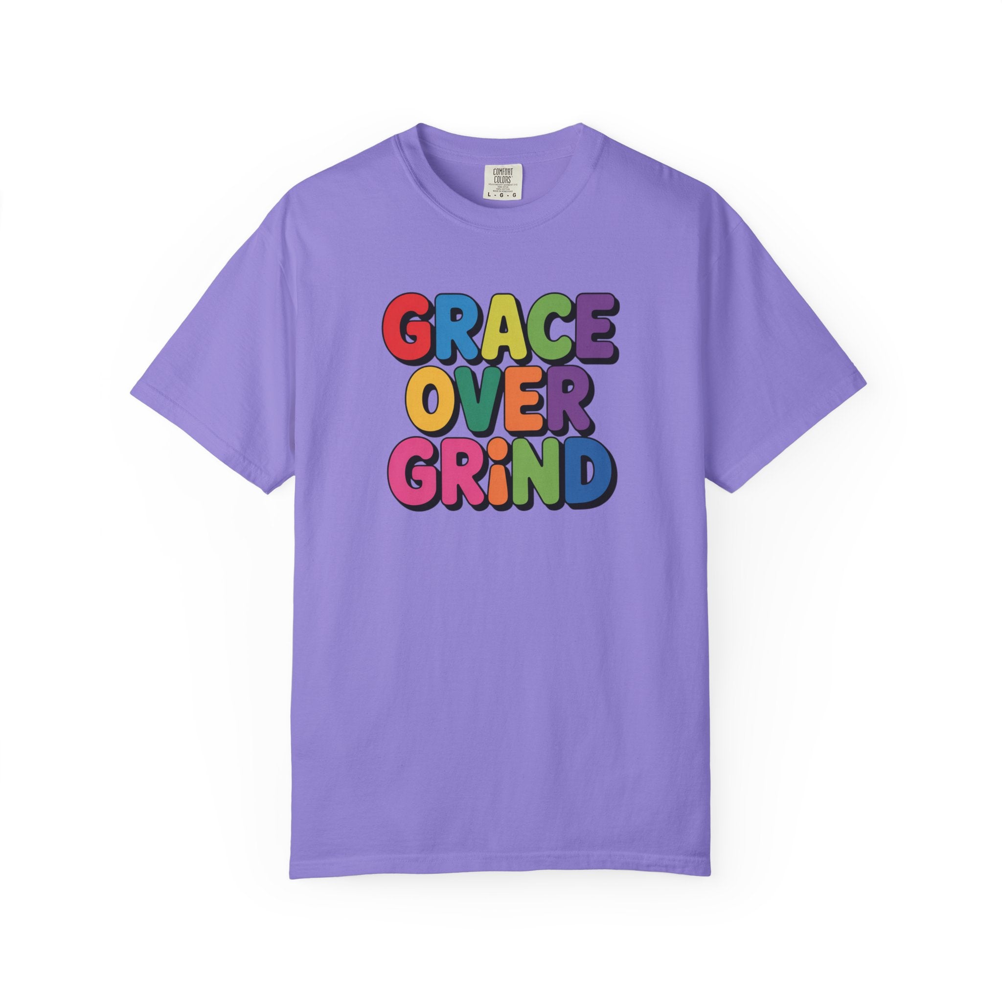 Grace Over Grind T-Shirt — Colorful Positive Faith Tee