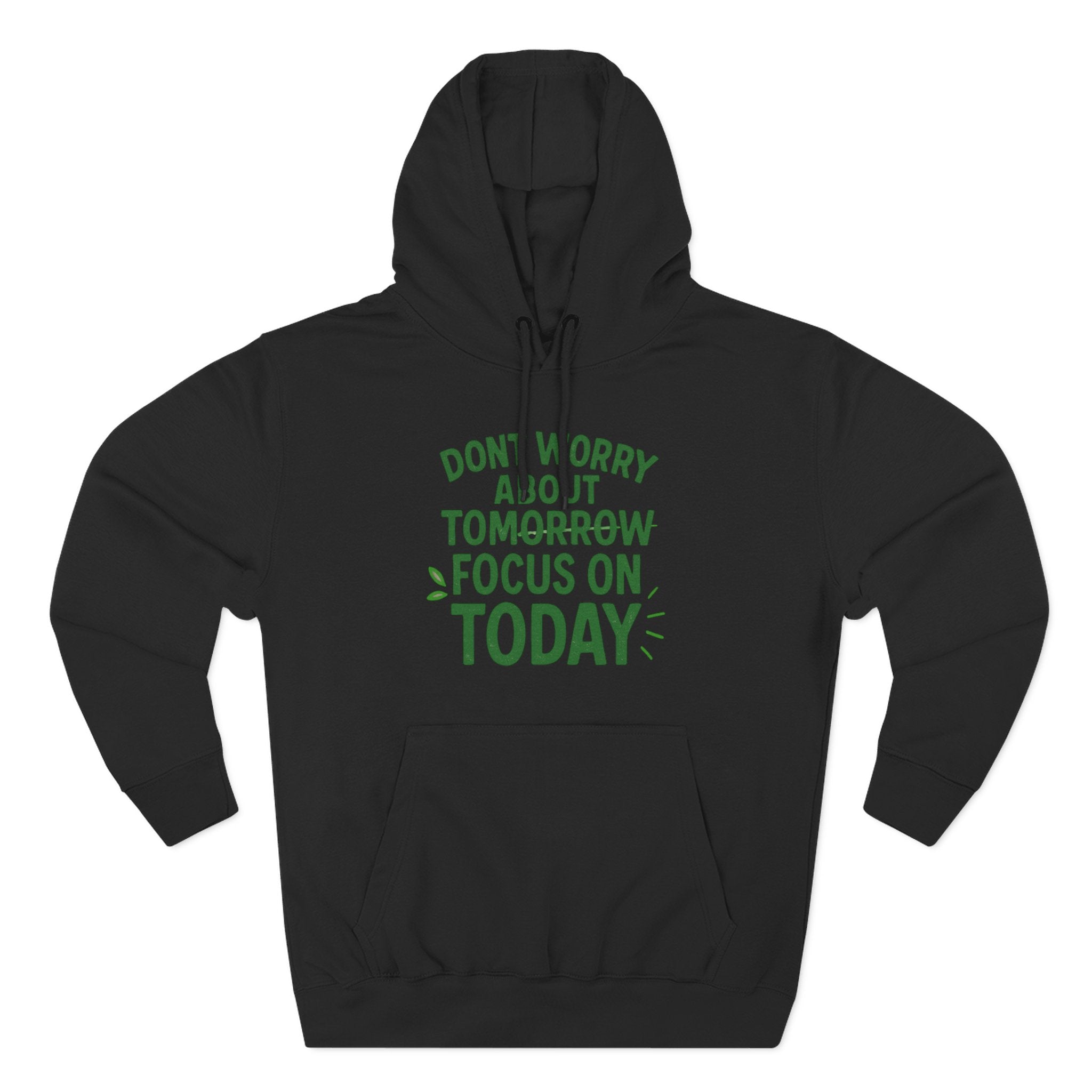 Motivational Fleece Hoodie - Three-Panel Design