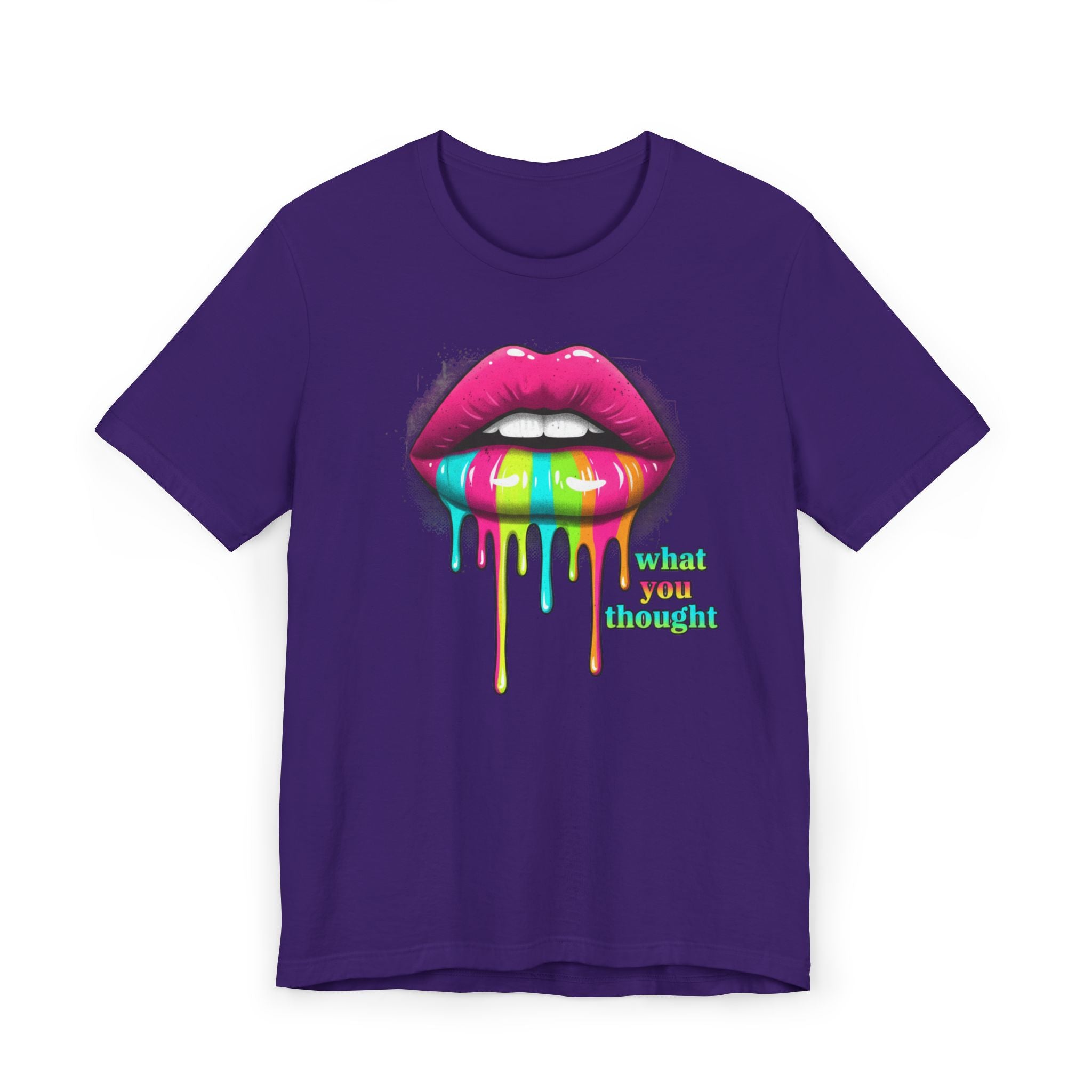 Dripping Rainbow Lips T-Shirt — "What You Thought" Graphic Tee