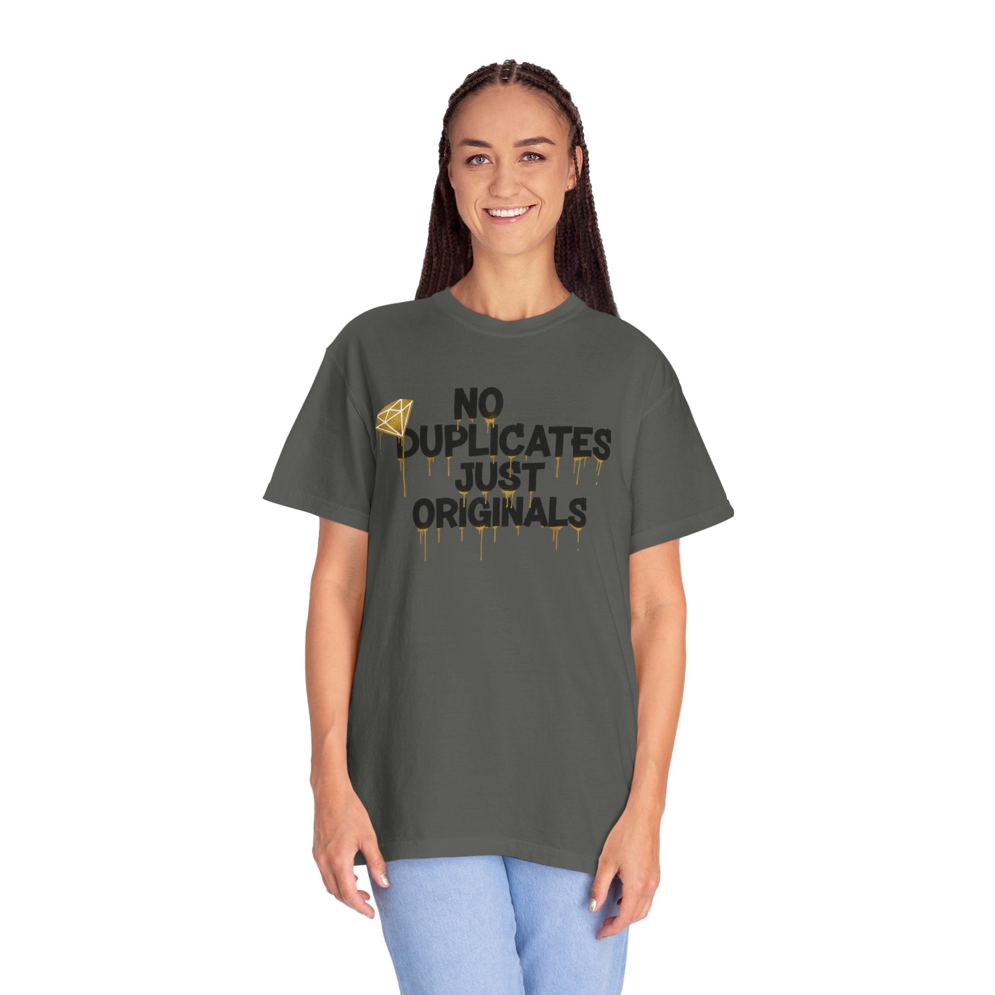 No Duplicates Just Originals T-Shirt — Bold Streetwear Graphic Tee