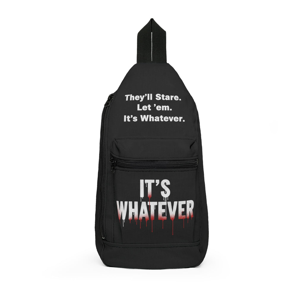 Black Drip Slogan Sling Bag