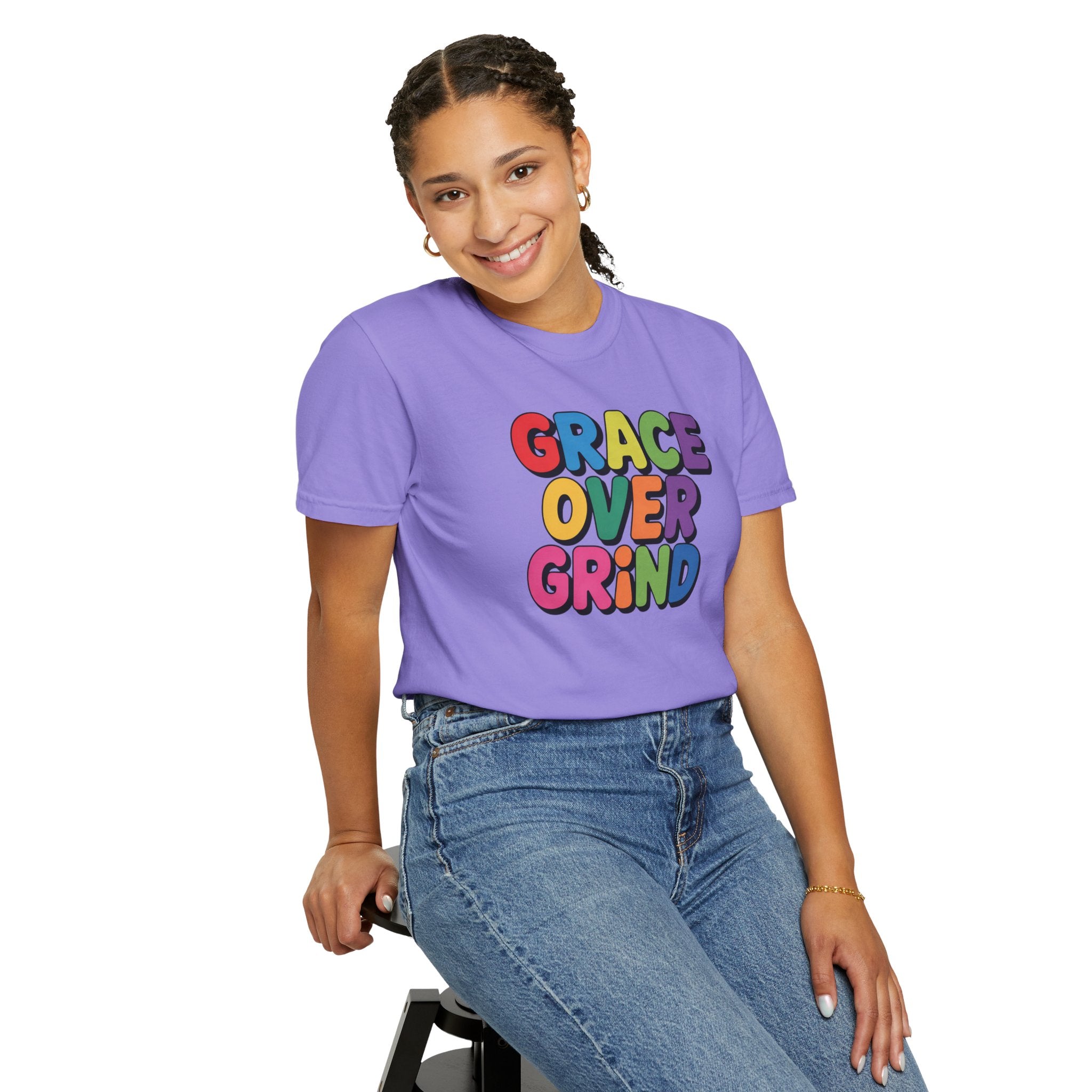 Grace Over Grind T-Shirt — Colorful Positive Faith Tee