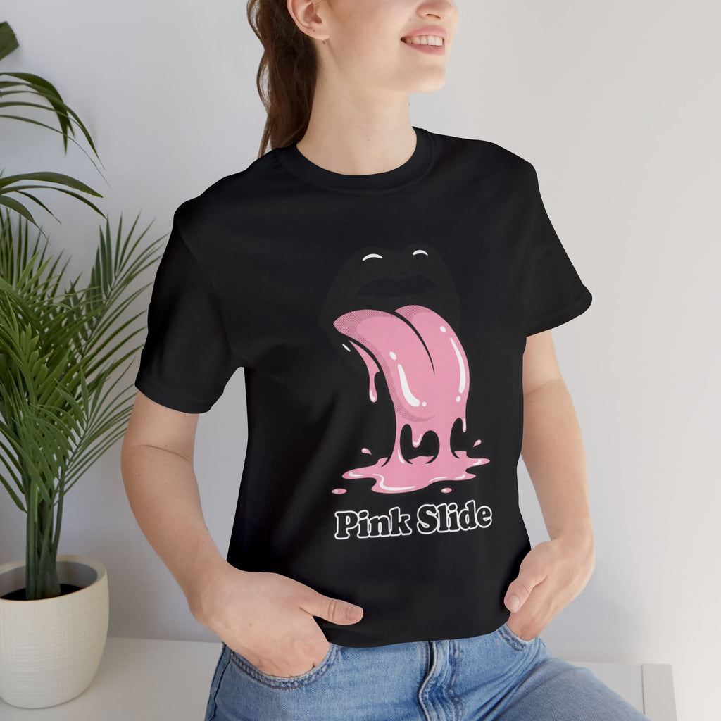 Pink Slide Graphic Tee - Retro Pop Streetwear T-Shirt