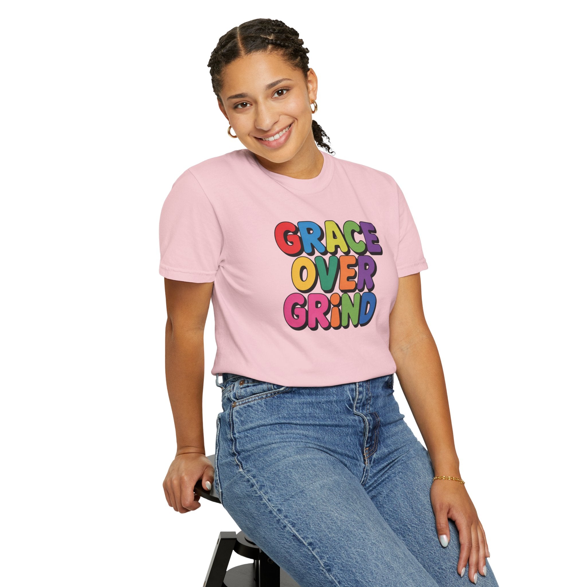 Grace Over Grind T-Shirt — Colorful Positive Faith Tee
