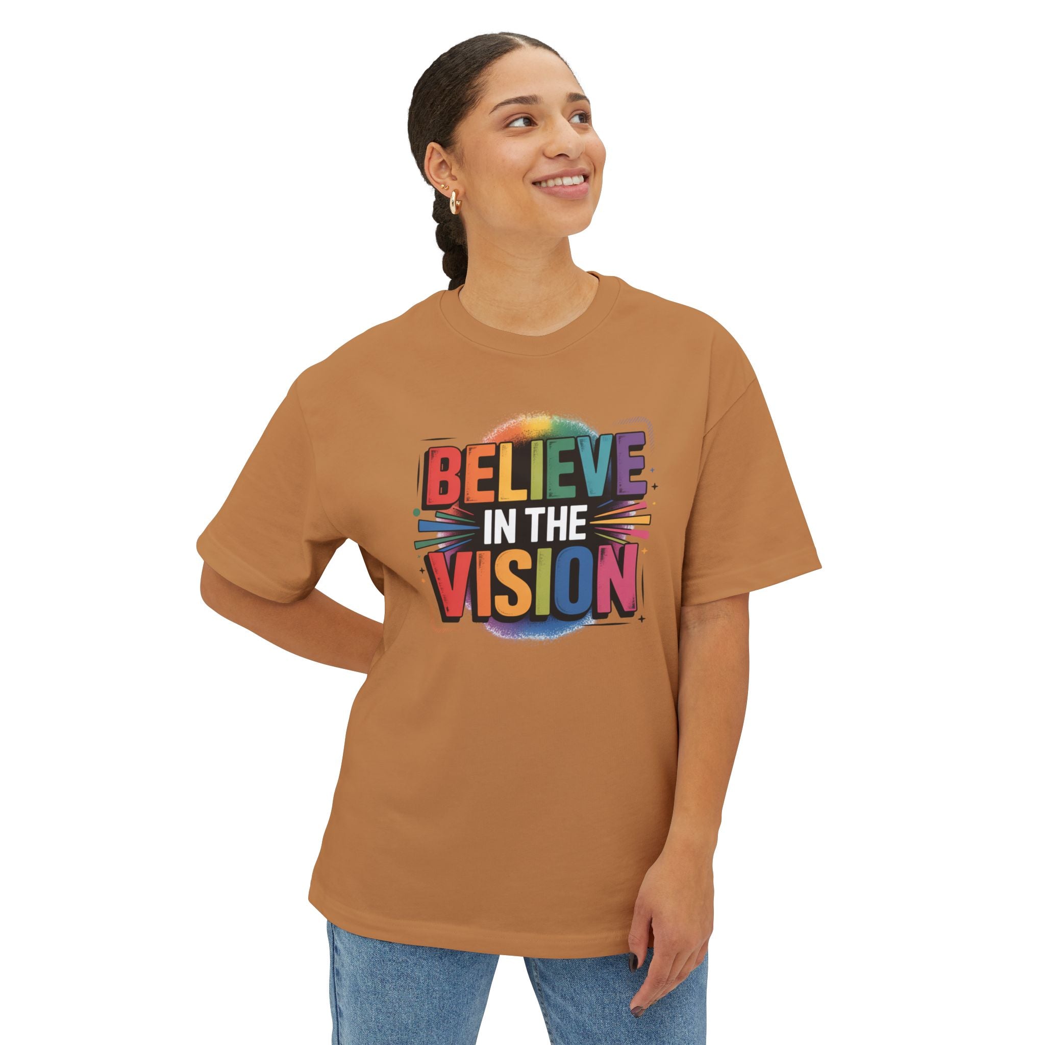 Believe in the Vision Tee — Inspirational Rainbow Graphic T-Shirt
