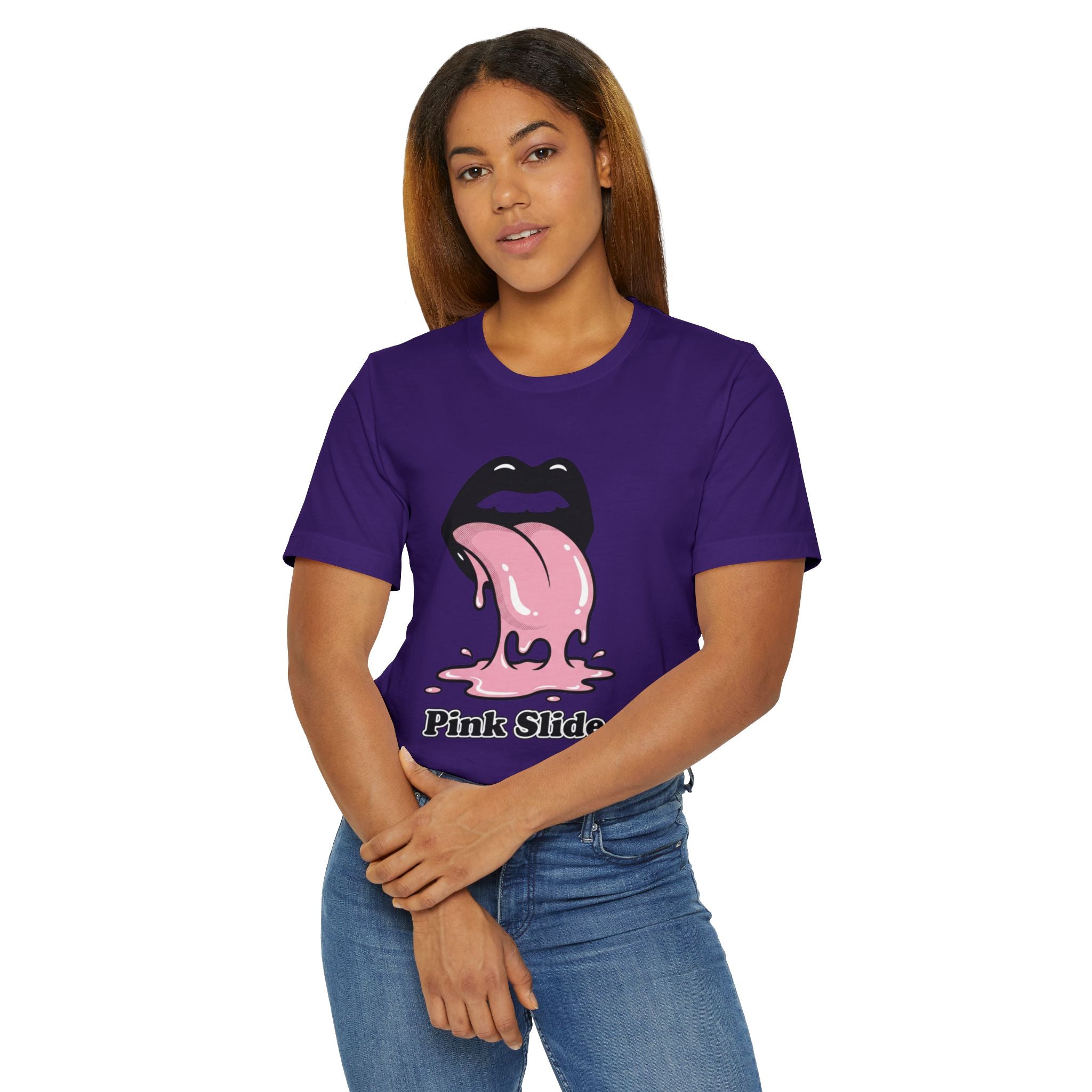 Pink Slide Graphic Tee - Retro Pop Streetwear T-Shirt