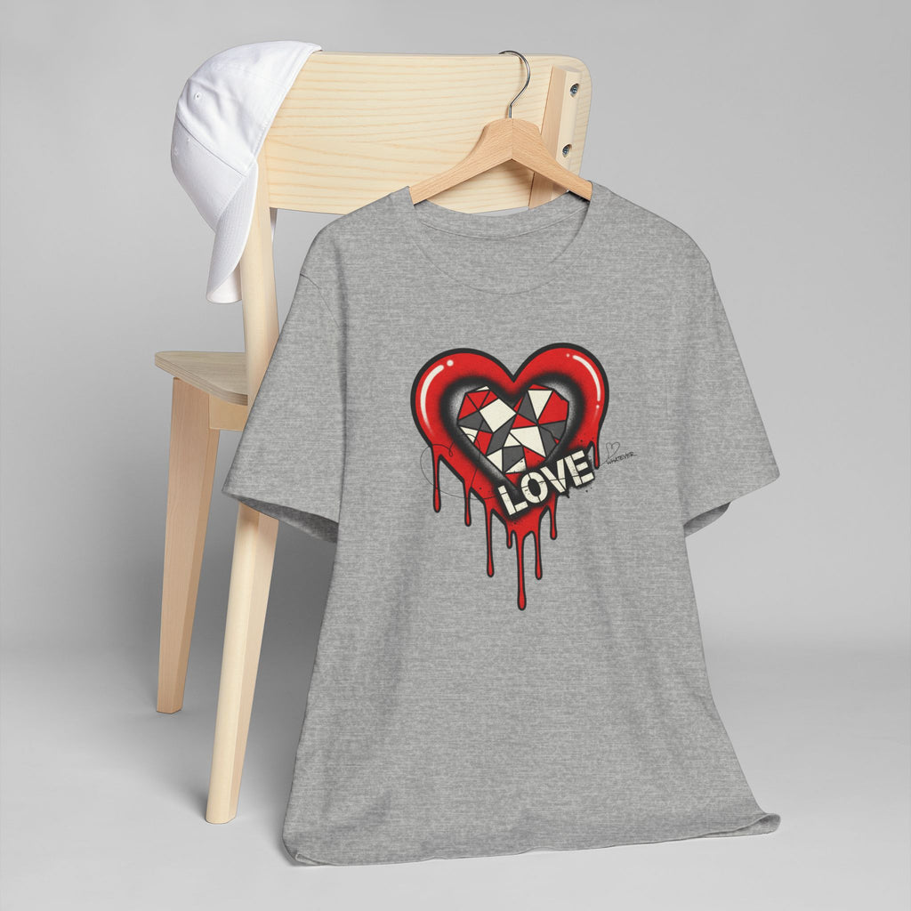 Dripping Heart "LOVE" Graphic T-Shirt — Edgy Valentine Streetwear