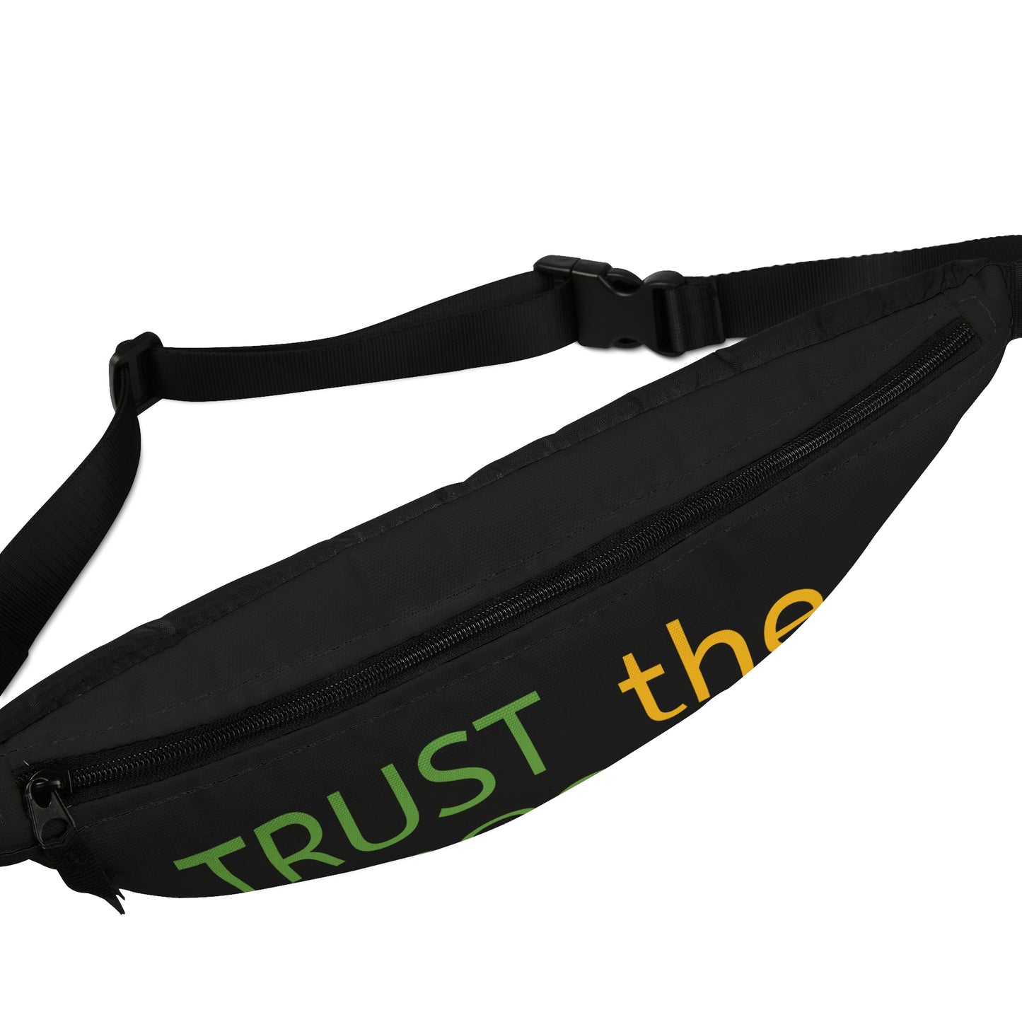 Trust the Process Fanny Pack - Motivational Black Waist Bag for Active Lifestyle and Daily Use