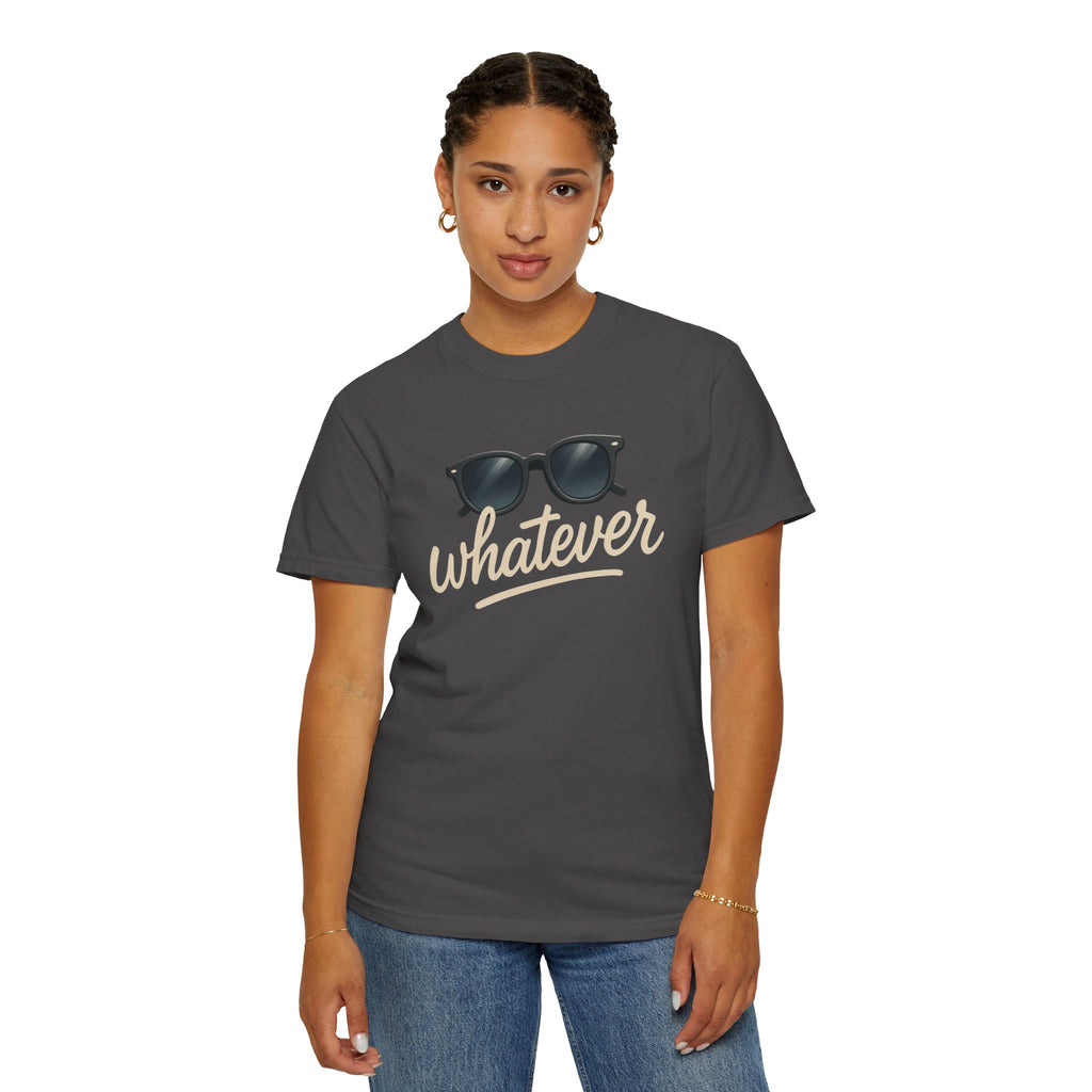 Whatever Sunglasses T-Shirt — Casual Graphic Tee with 'Whatever' Script