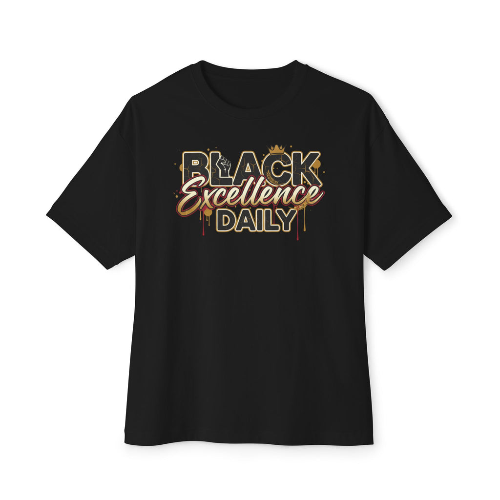 Black Excellence Daily Boxy Tee — Oversized Graphic T-Shirt