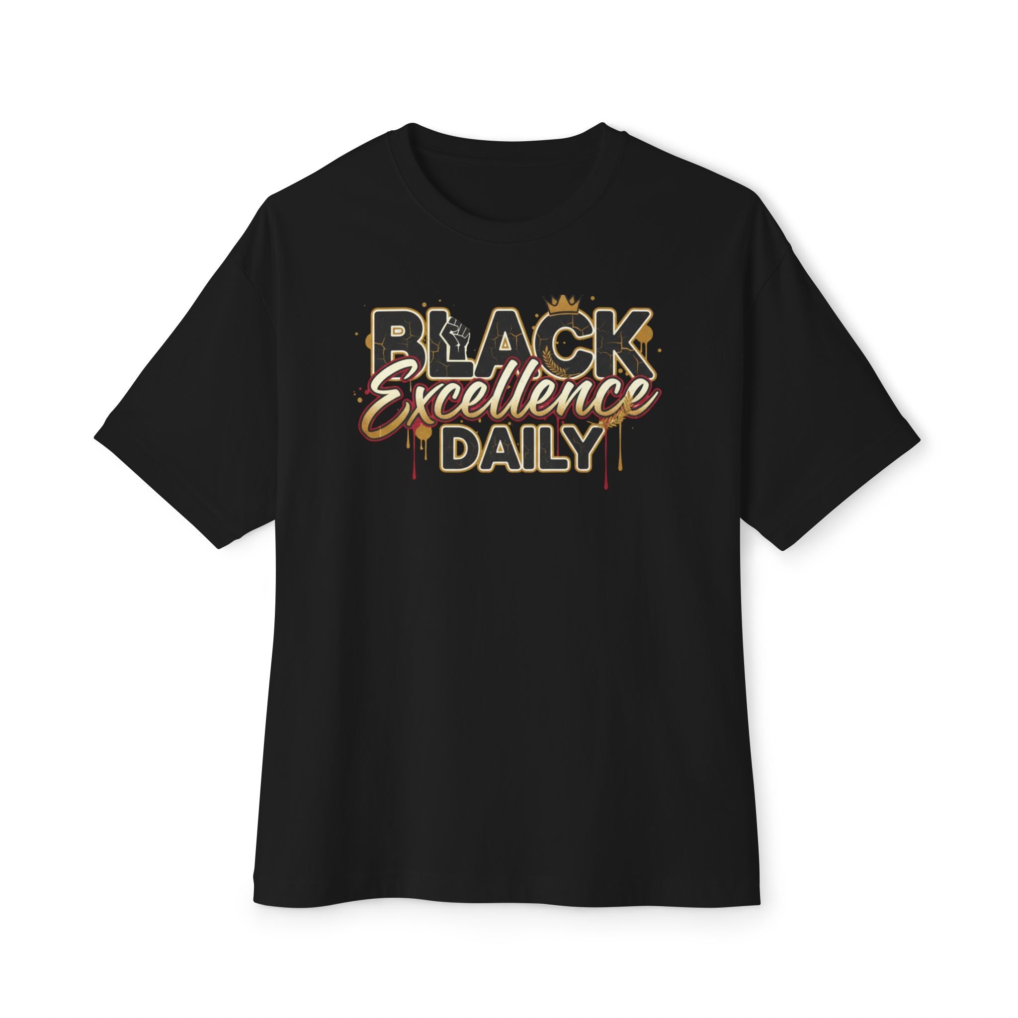 Black Excellence Daily Boxy Tee — Oversized Graphic T-Shirt