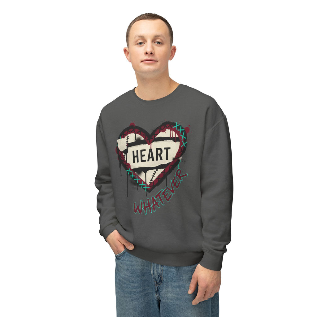 Crewneck Sweatshirt — Graffiti Heart “Heart Whatever” Streetwear