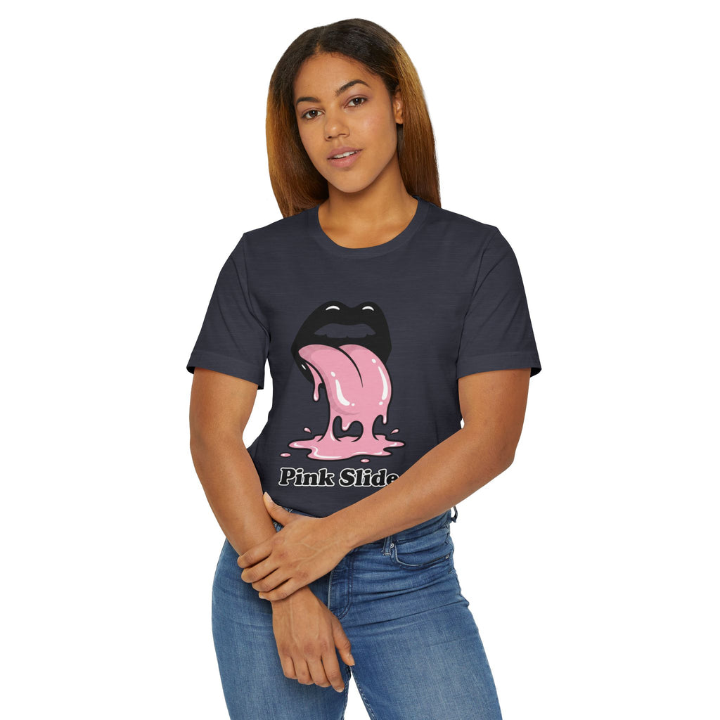Pink Slide Graphic Tee - Retro Pop Streetwear T-Shirt
