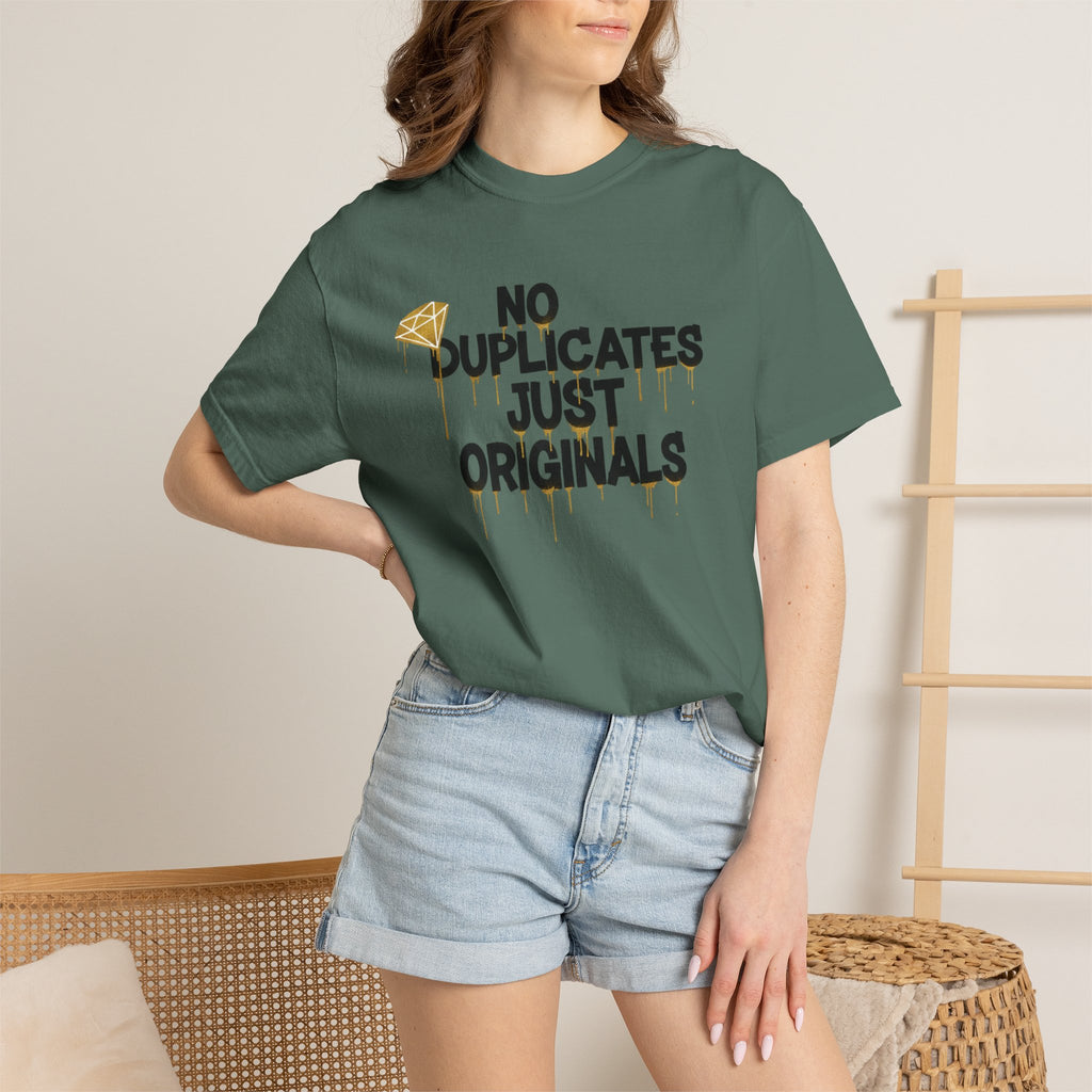 No Duplicates Just Originals T-Shirt — Bold Streetwear Graphic Tee