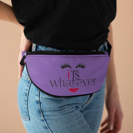 Whimsical Purple Fanny Pack with 'It's Whatever' Design