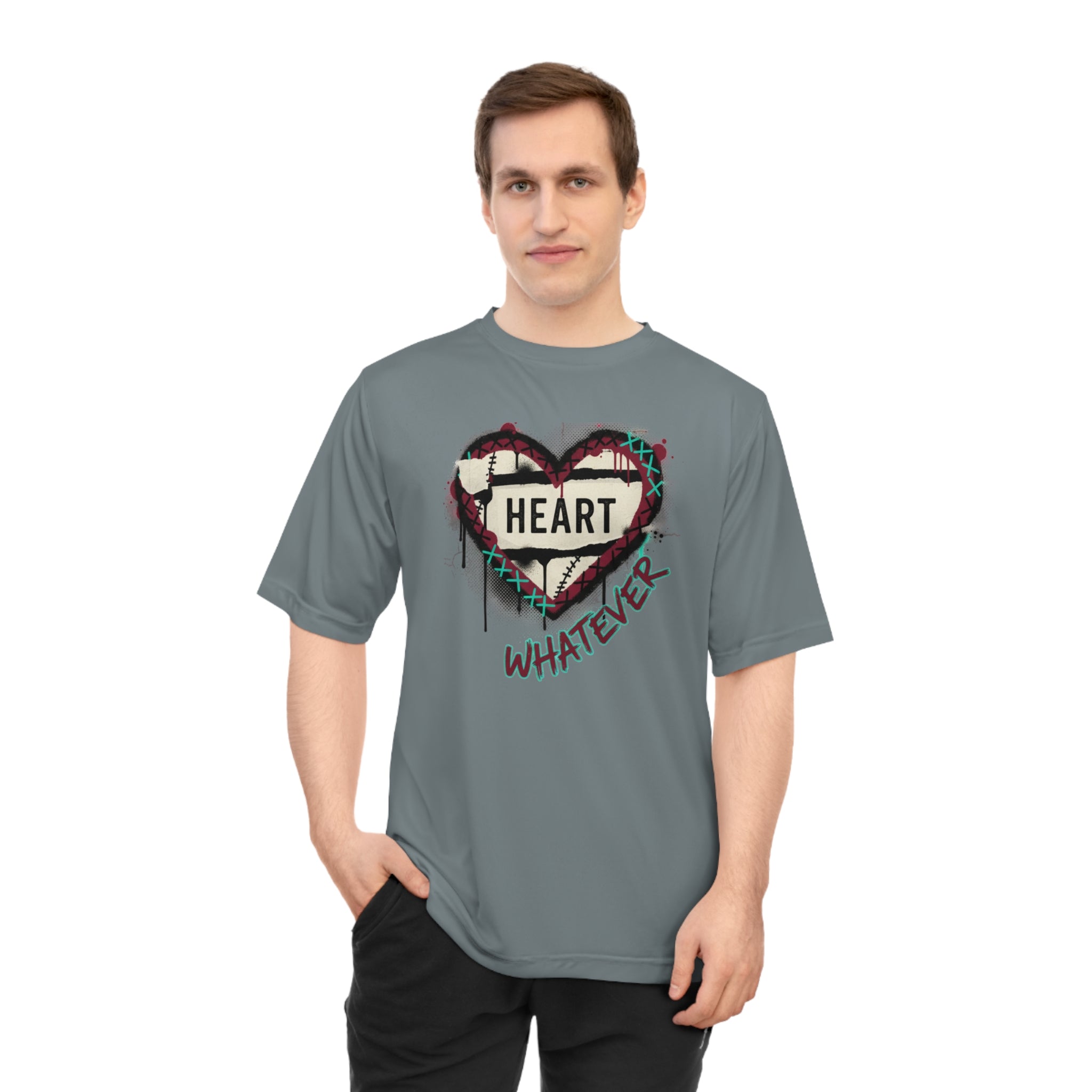 Heart Whatever Performance T-Shirt — Edgy Grunge Graphic Tee