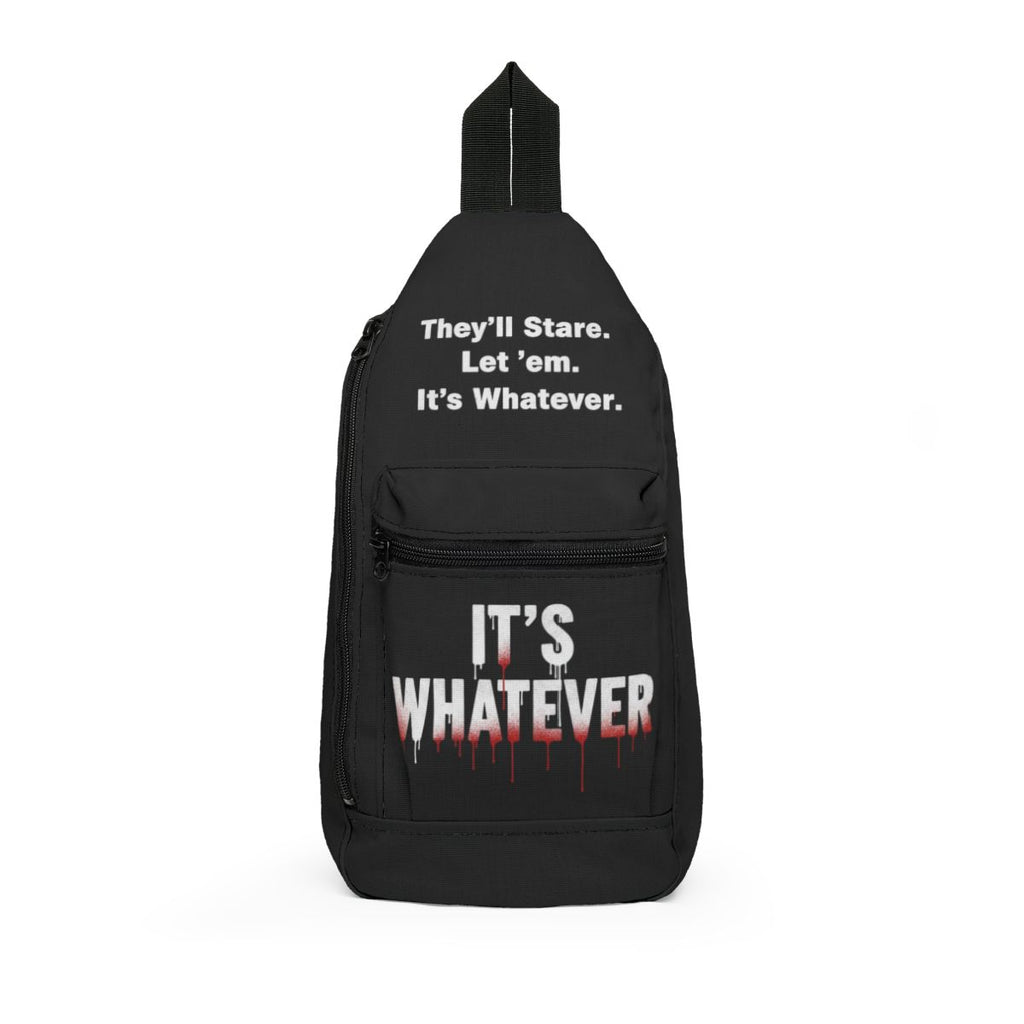 Black Drip Slogan Sling Bag