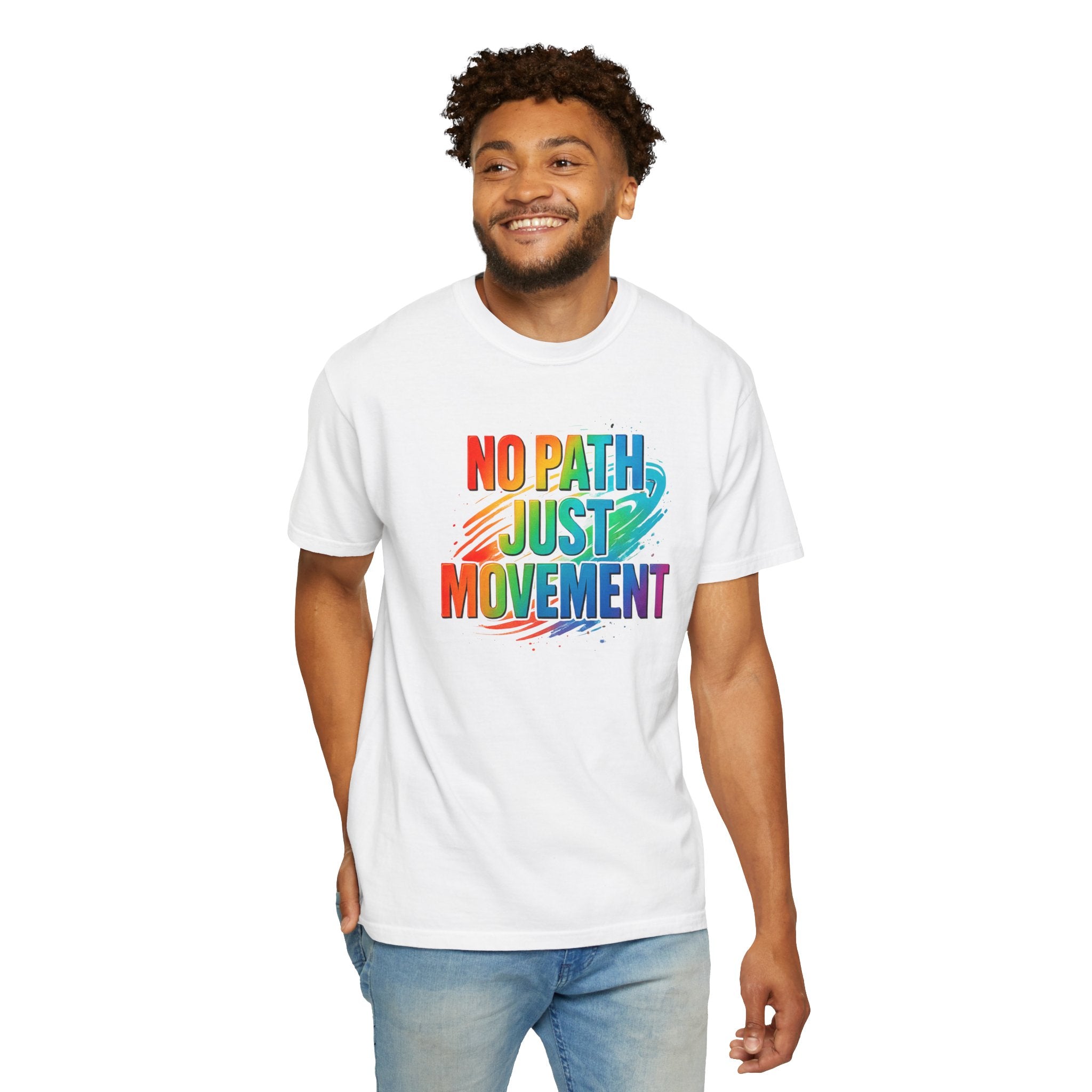 No Path Just Movement Rainbow Graphic T-Shirt