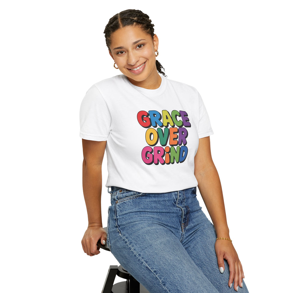 Grace Over Grind T-Shirt — Colorful Positive Faith Tee