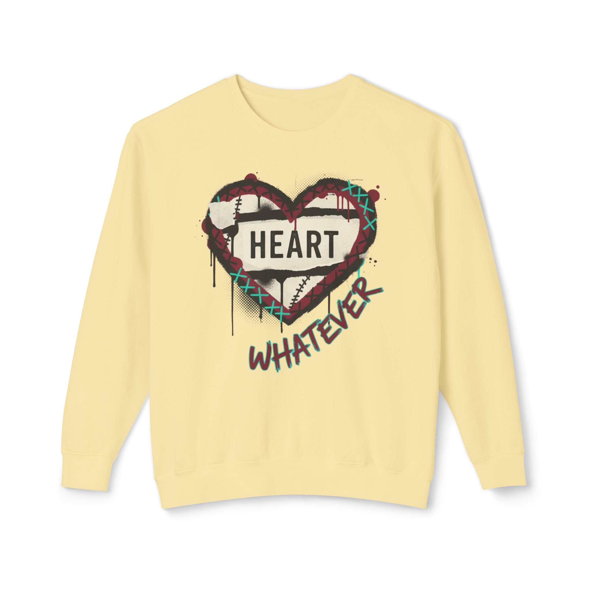 Crewneck Sweatshirt — Graffiti Heart “Heart Whatever” Streetwear