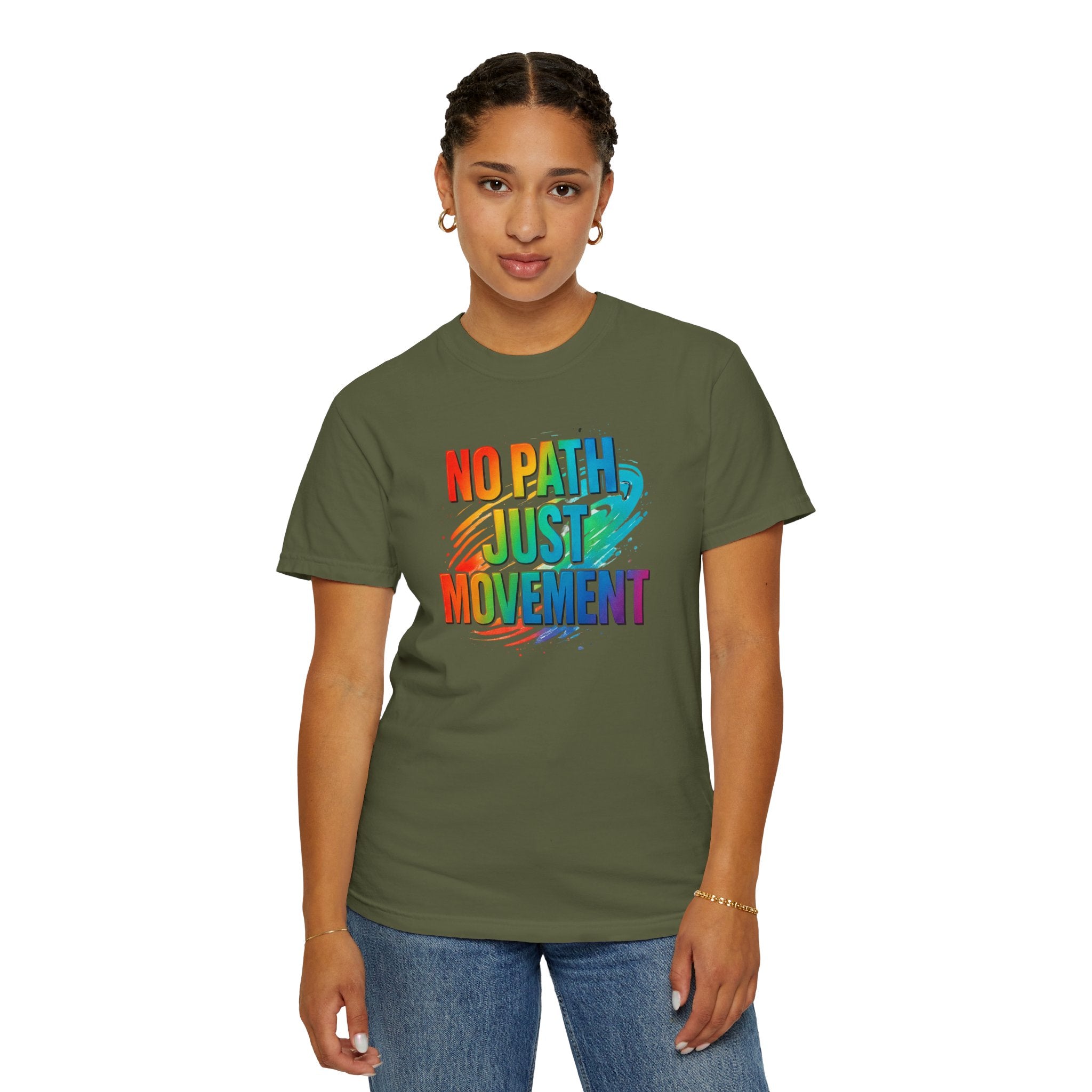 No Path Just Movement Rainbow Graphic T-Shirt