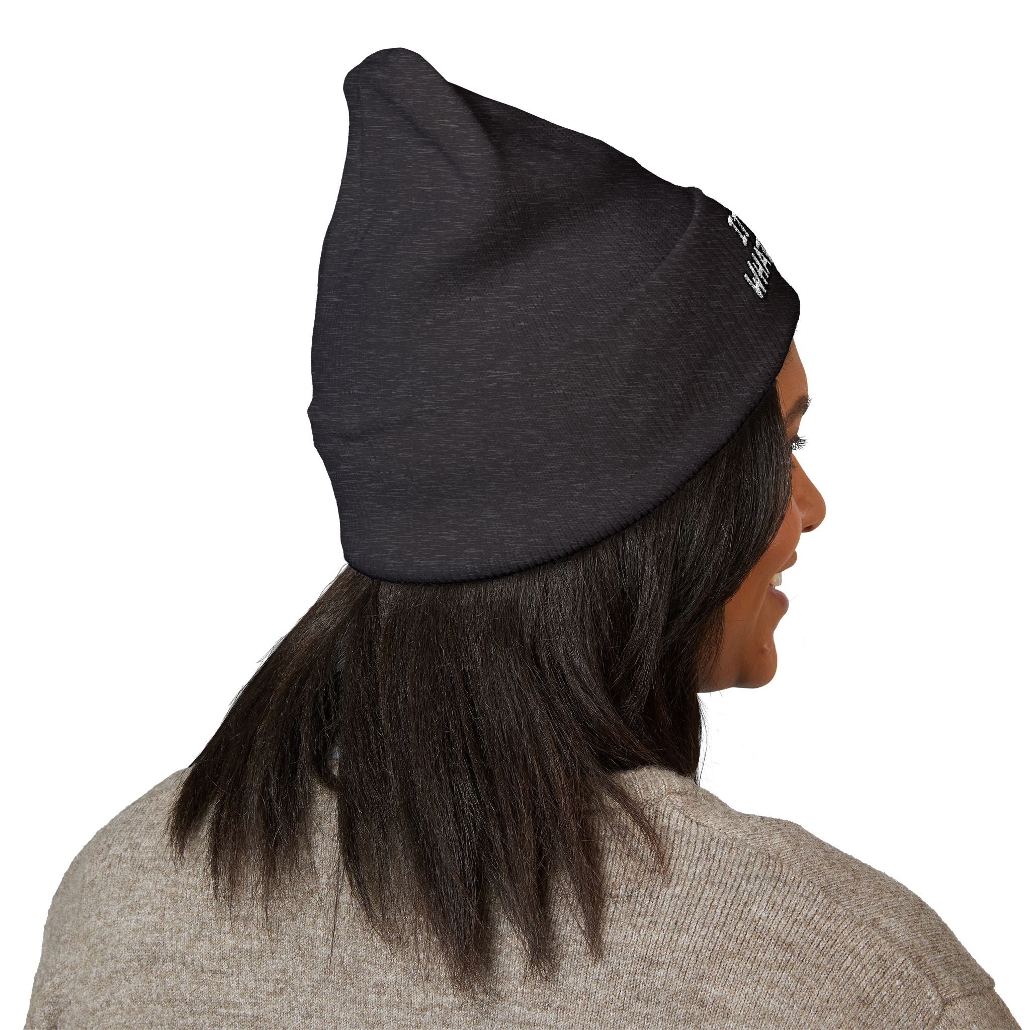 Embroidered 'It's Whatever' Beanie — Blue Butterfly Cuffed Knit Hat