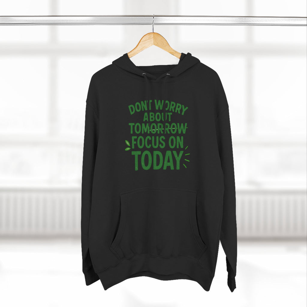 Motivational Fleece Hoodie - Three-Panel Design