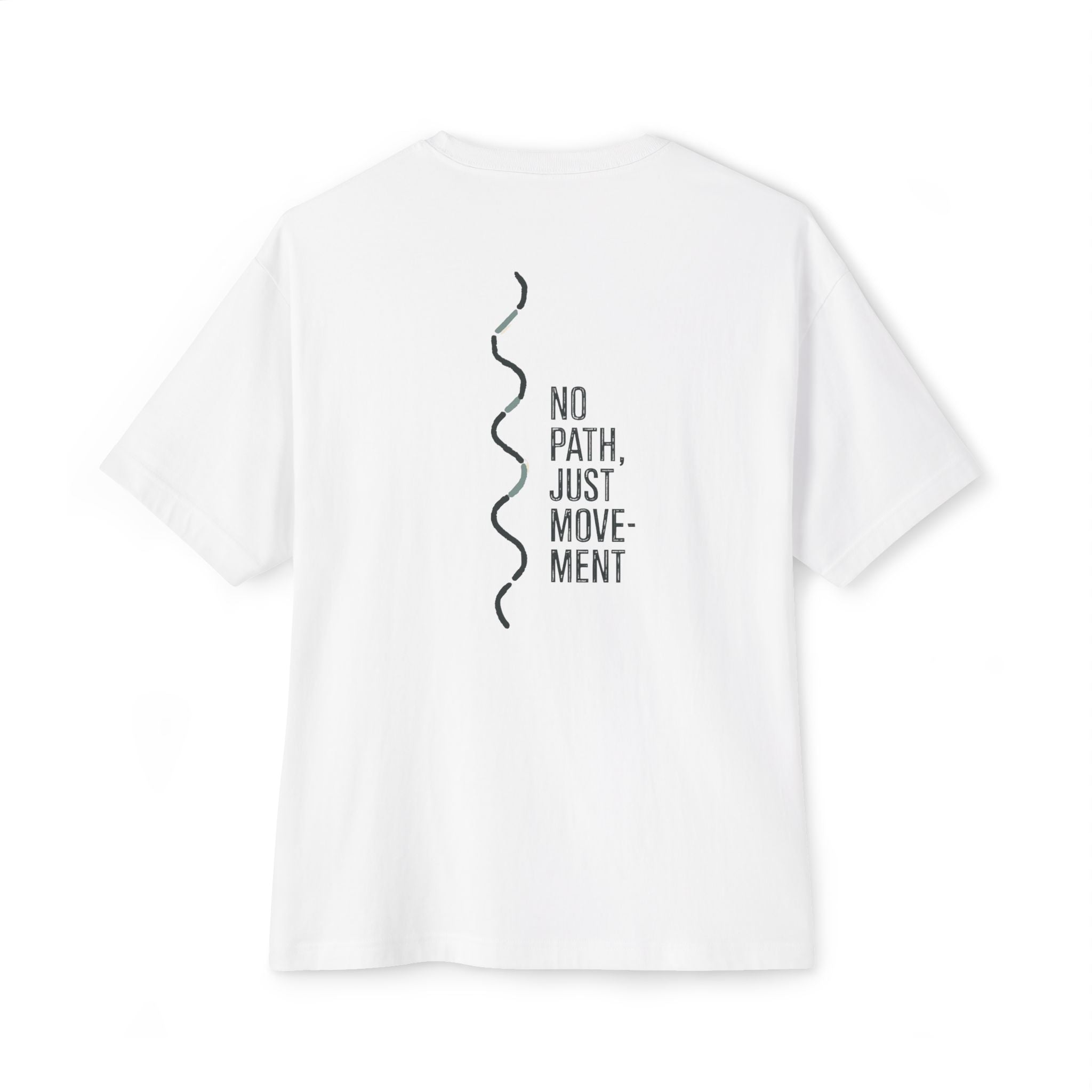 Boxy Tee — Minimal "No Path, Just Movement" Graphic
