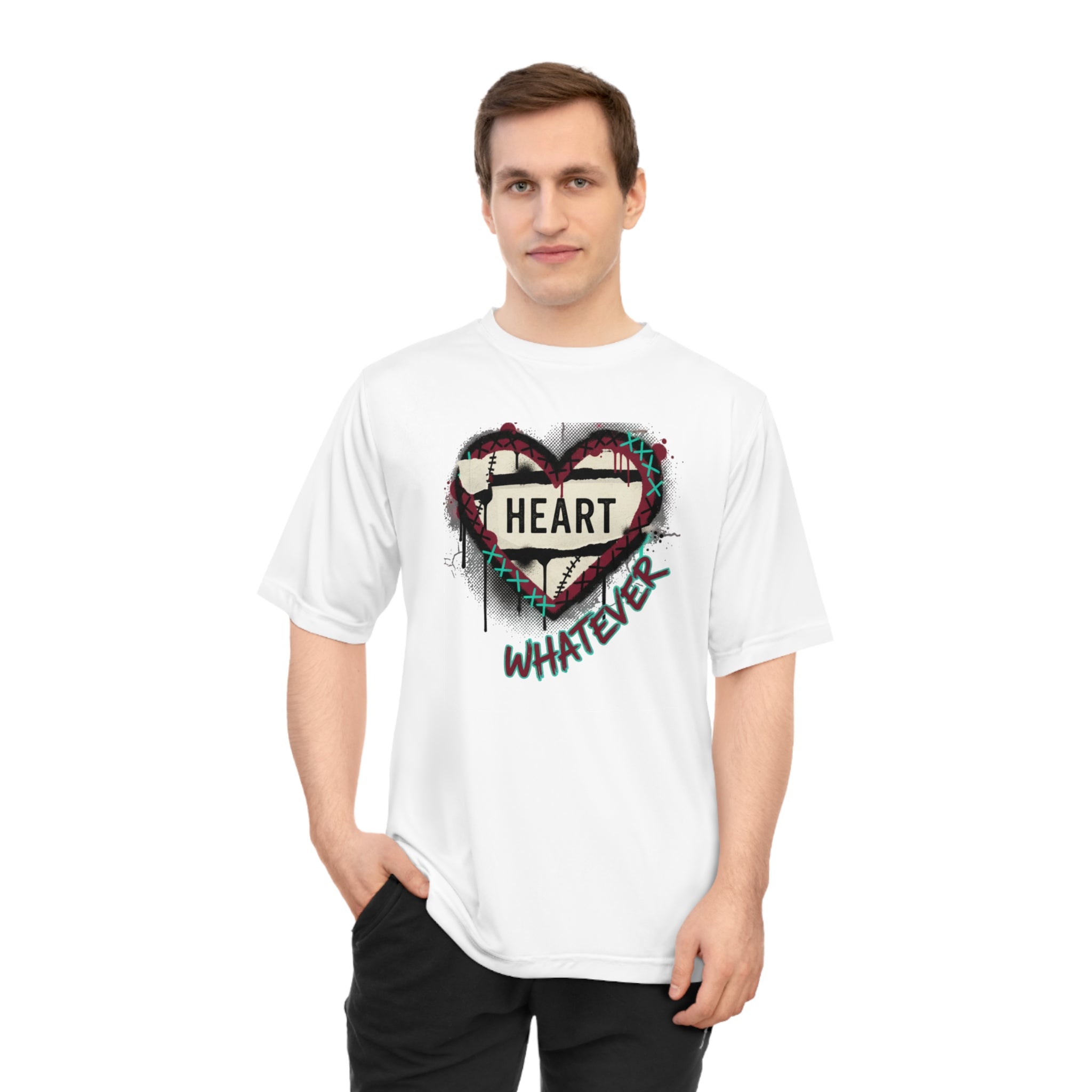 Heart Whatever Performance T-Shirt — Edgy Grunge Graphic Tee