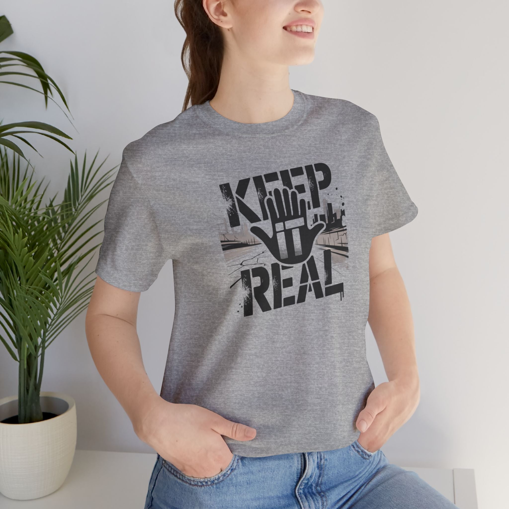 Keep It Real T‑Shirt – Urban Hand Graphic Tee
