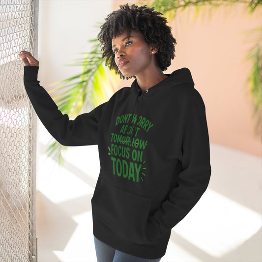Motivational Fleece Hoodie - Three-Panel Design