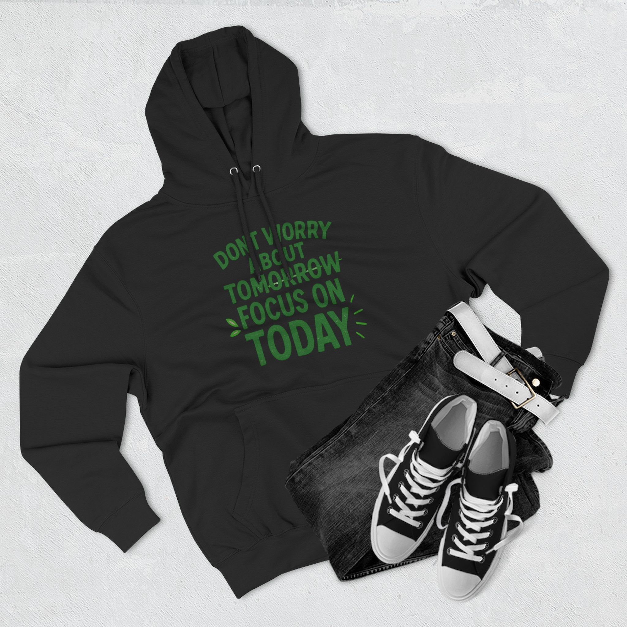 Motivational Fleece Hoodie - Three-Panel Design