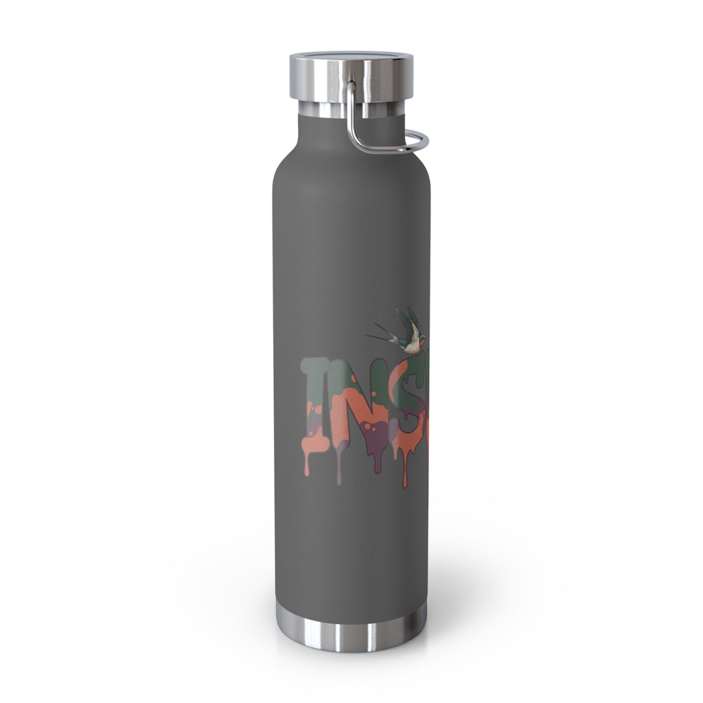 22oz Insulated Bottle — Inspire Drip Script, Matte Black
