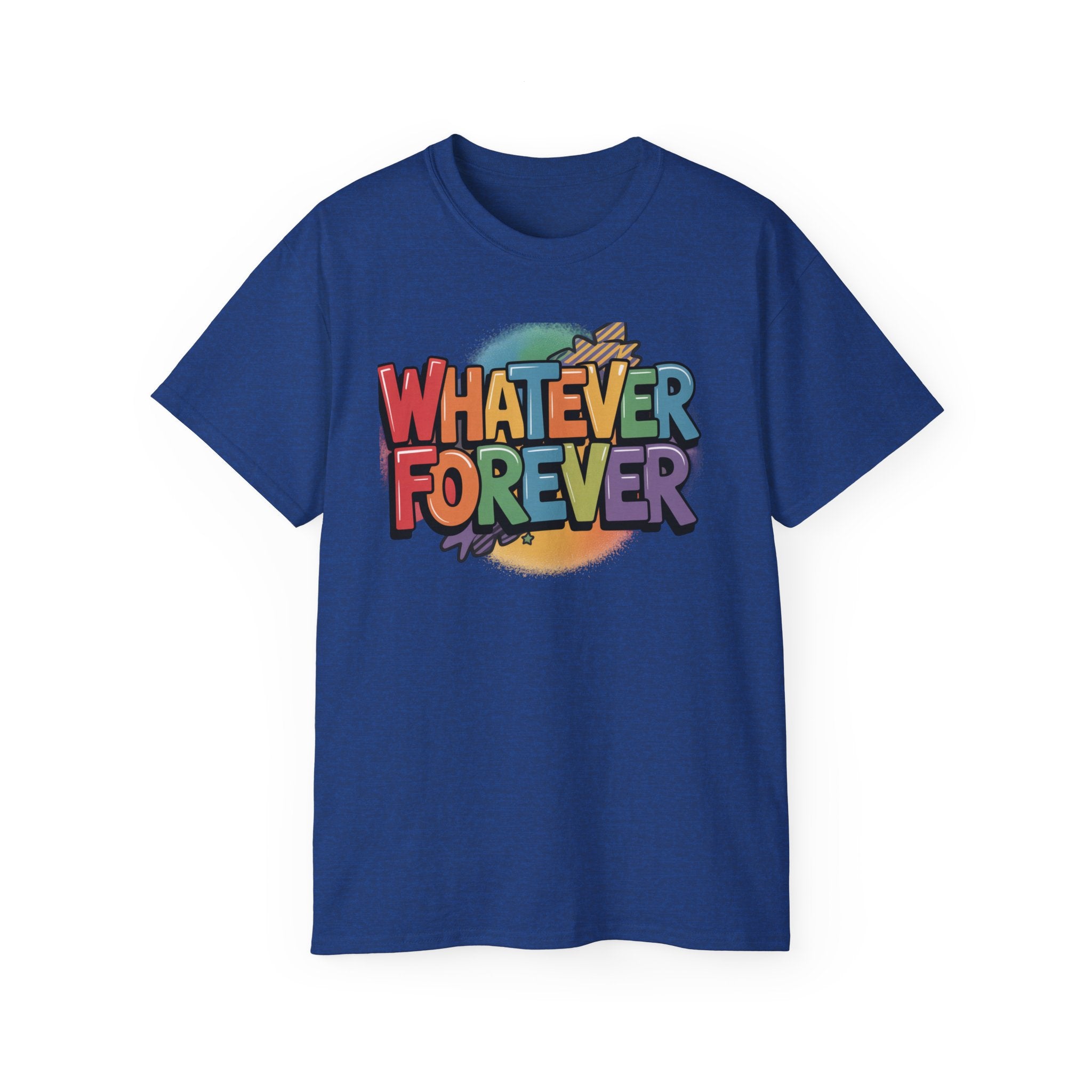 Whatever Forever Graphic Tee — Retro Rainbow Casual T‑Shirt