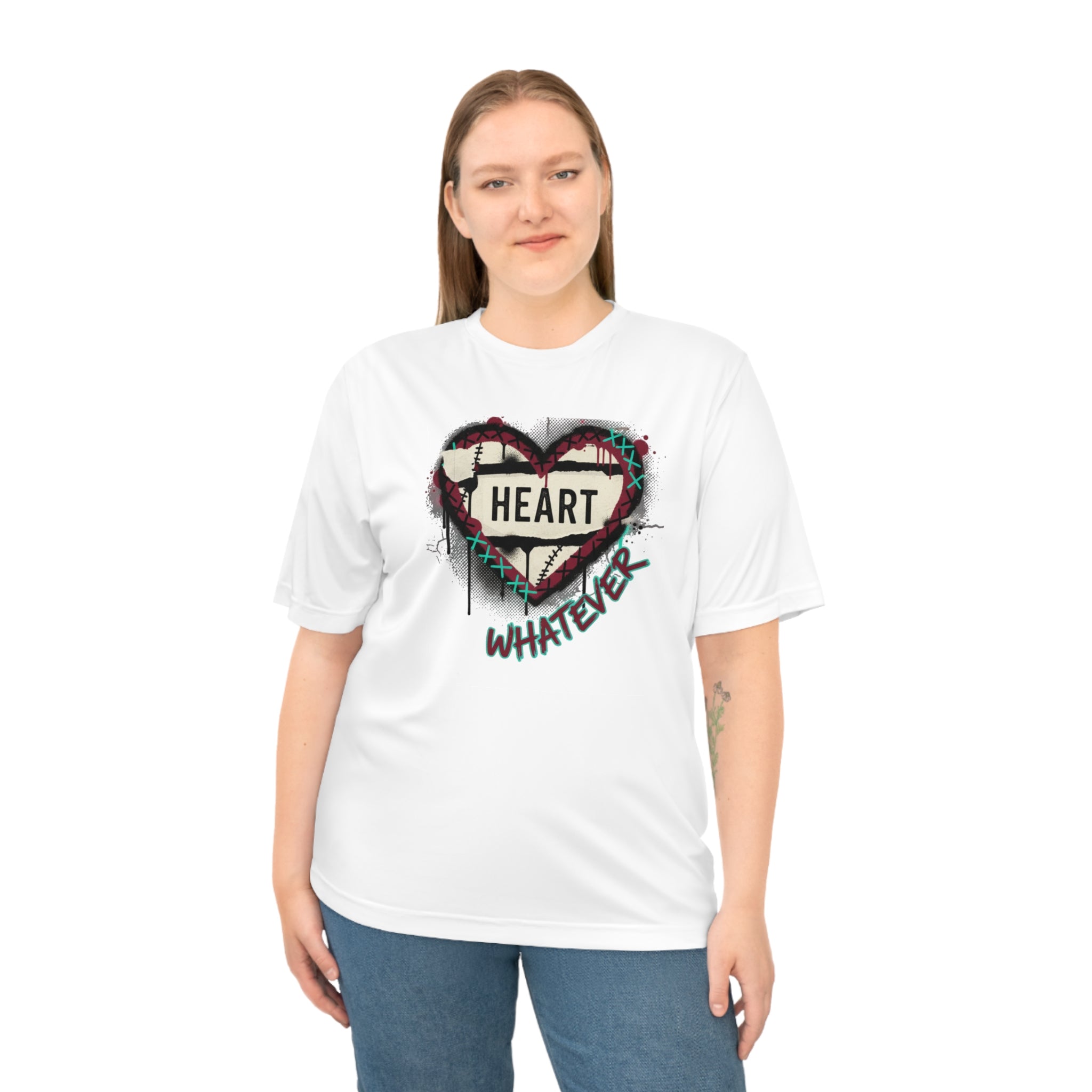 Heart Whatever Performance T-Shirt — Edgy Grunge Graphic Tee