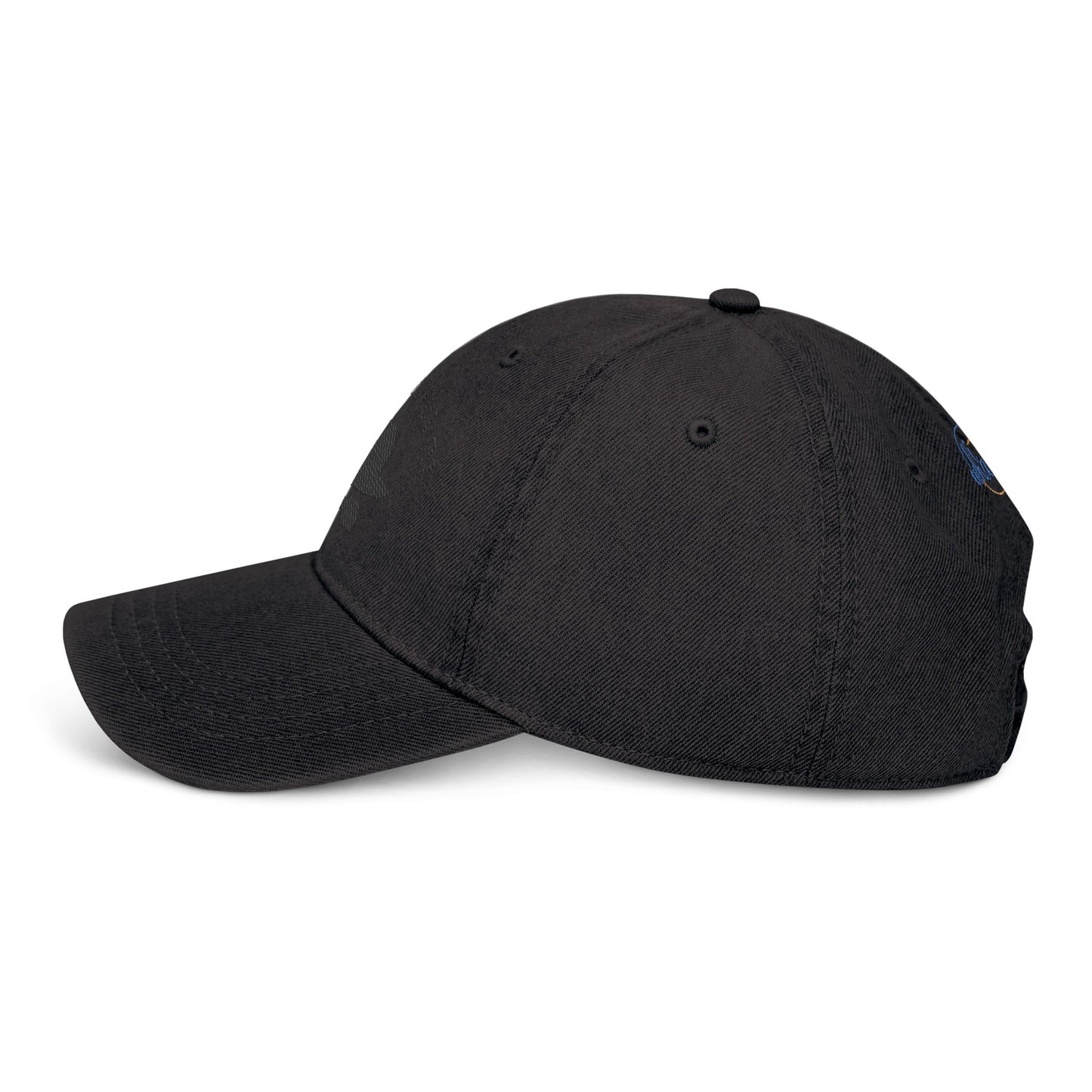 Black Denim Hat with 'Whatever' Embroidery