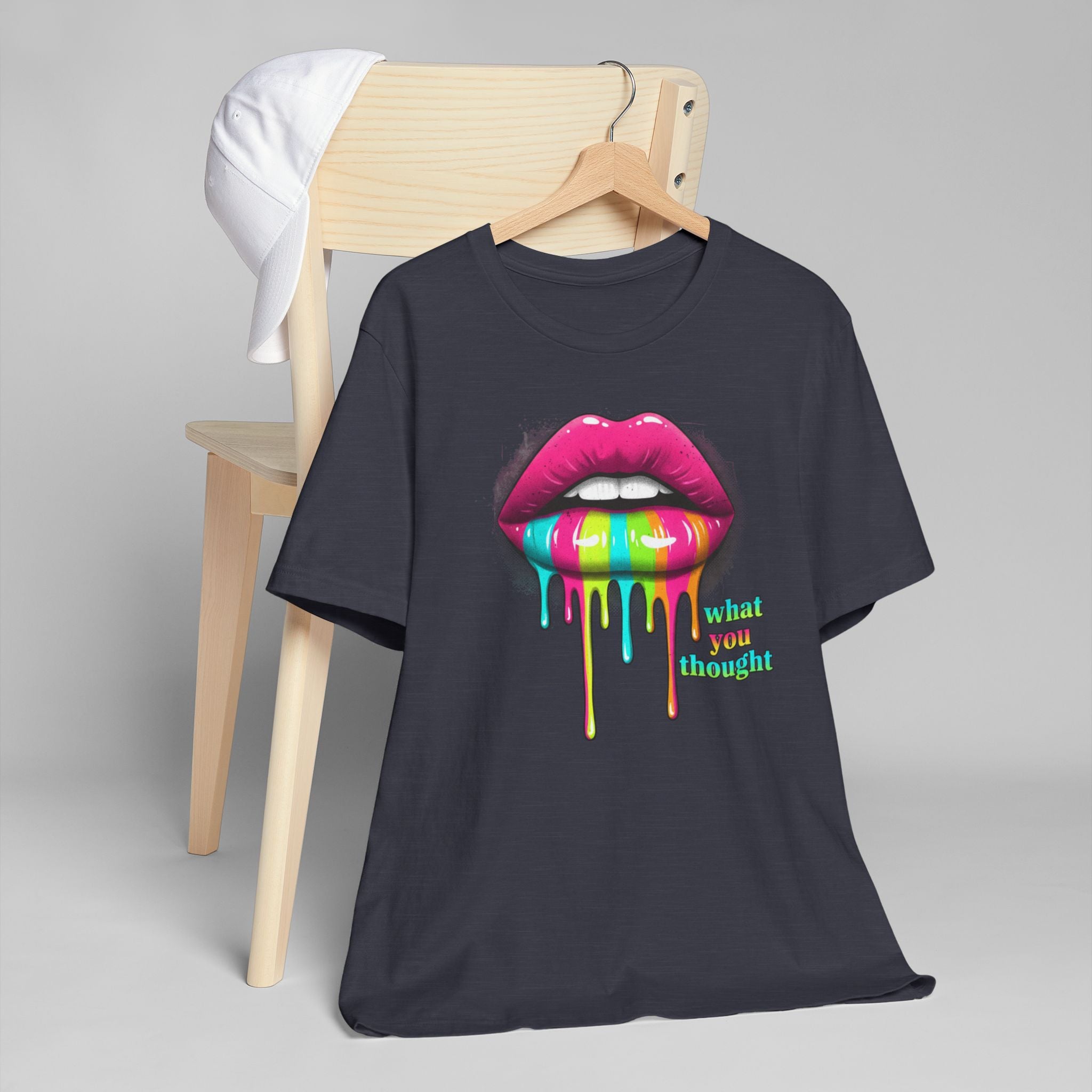 Dripping Rainbow Lips T-Shirt — "What You Thought" Graphic Tee