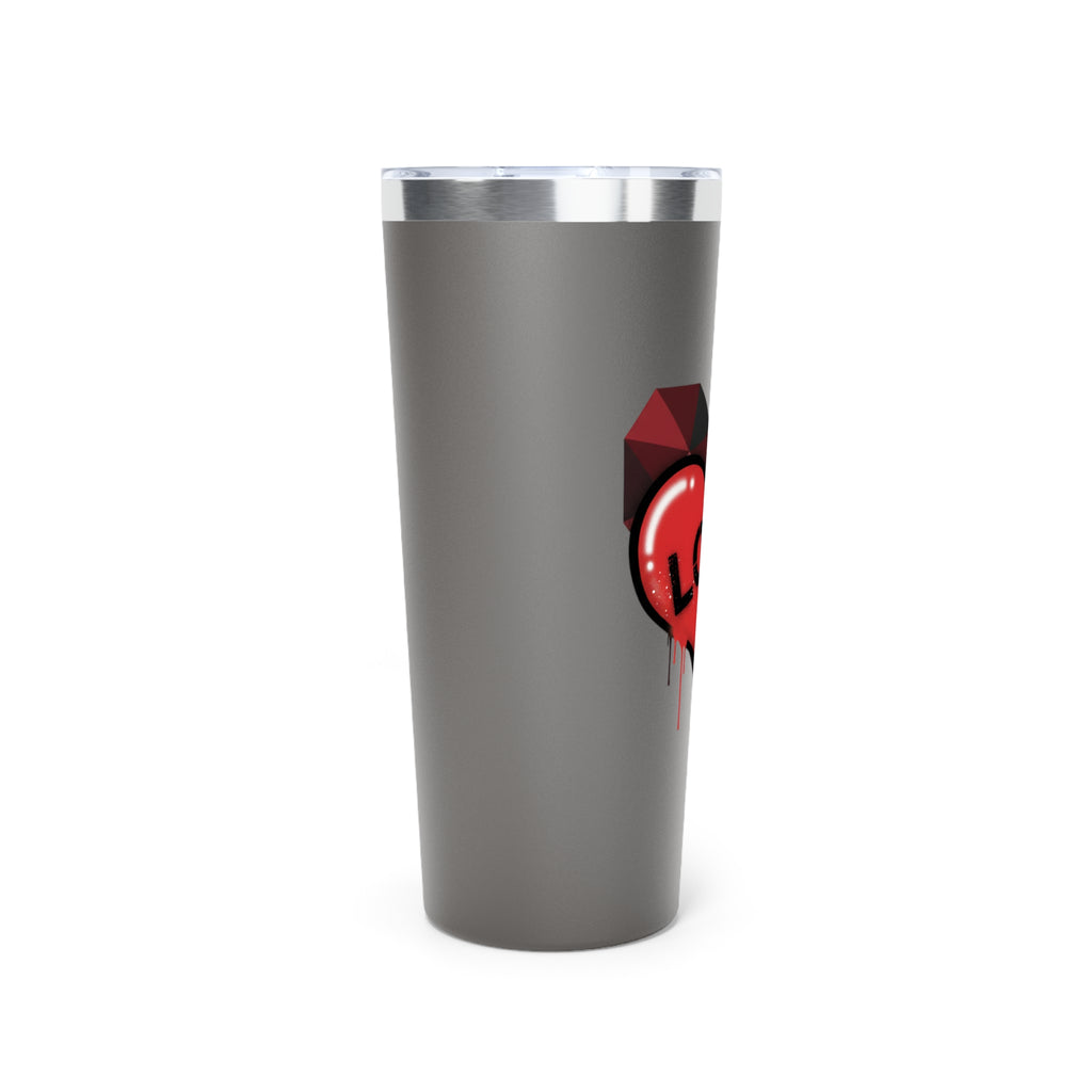 22oz Copper Insulated Tumbler - Graffiti Heart "LOVE" Travel Mug