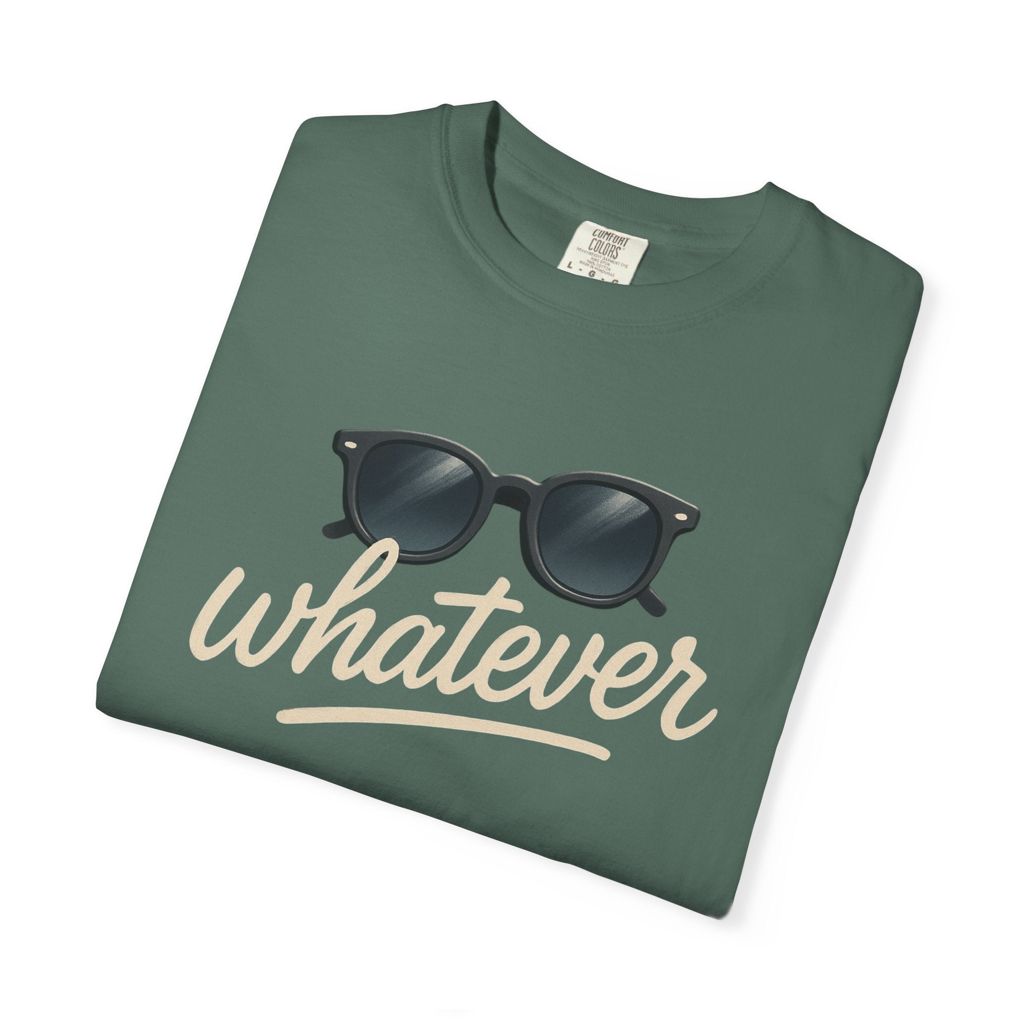 Whatever Sunglasses T-Shirt — Casual Graphic Tee with 'Whatever' Script