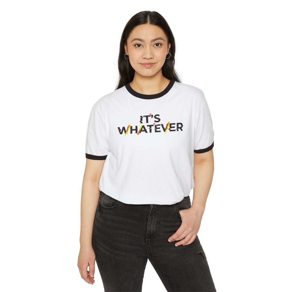 It's Whatever Ringer T-Shirt — Casual Retro Quote Tee
