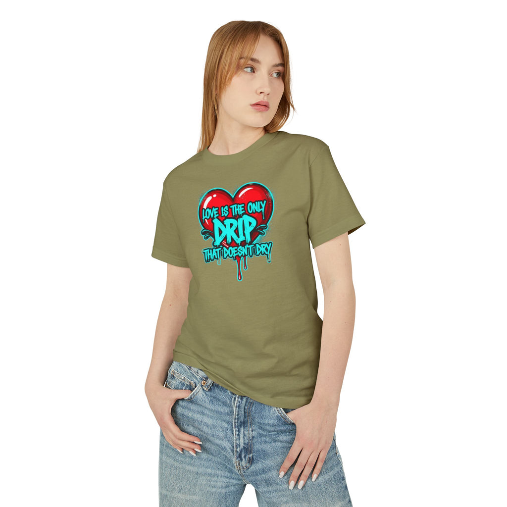 Love Is the Only Drip Tee – Graphic Heart Drip Shirt