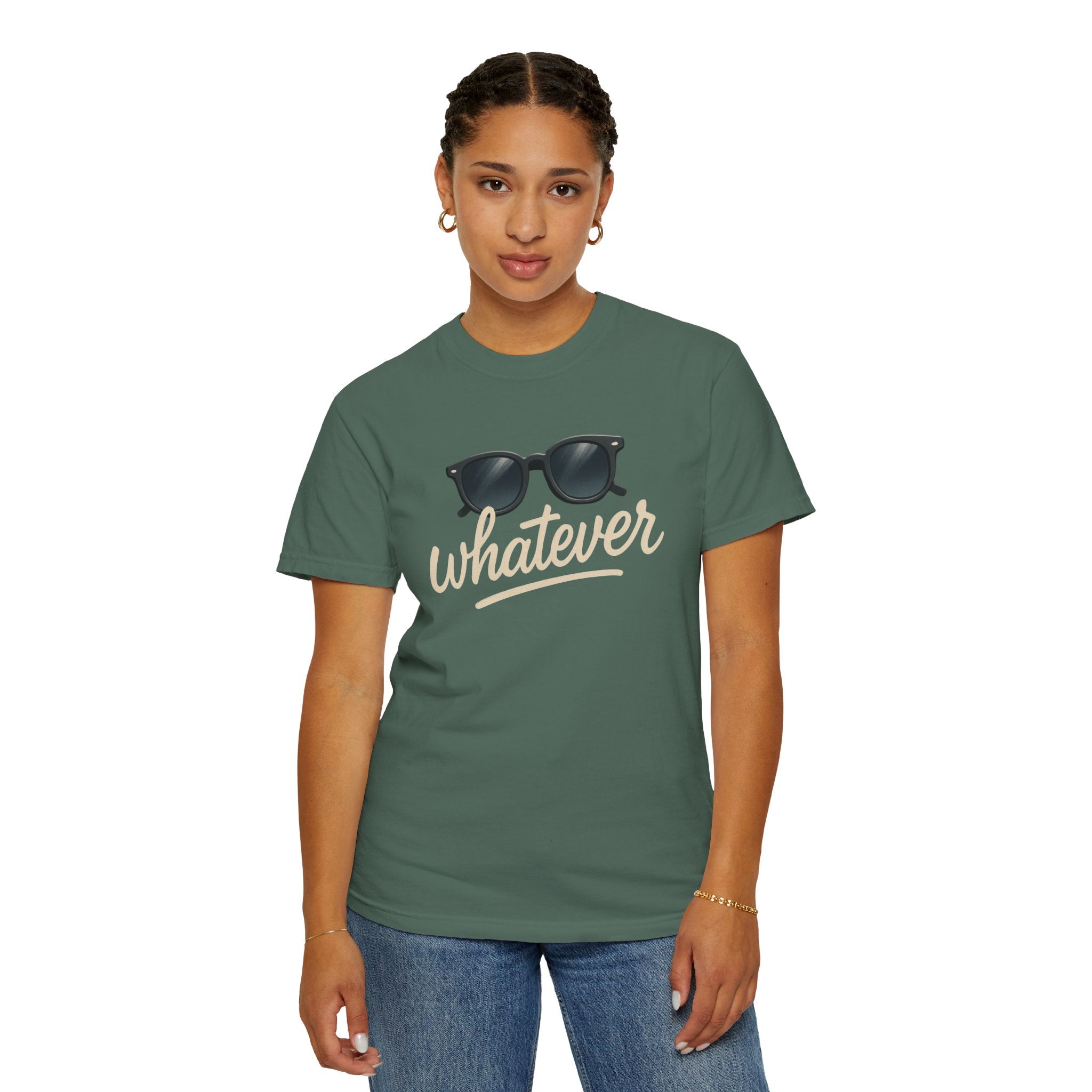 Whatever Sunglasses T-Shirt — Casual Graphic Tee with 'Whatever' Script