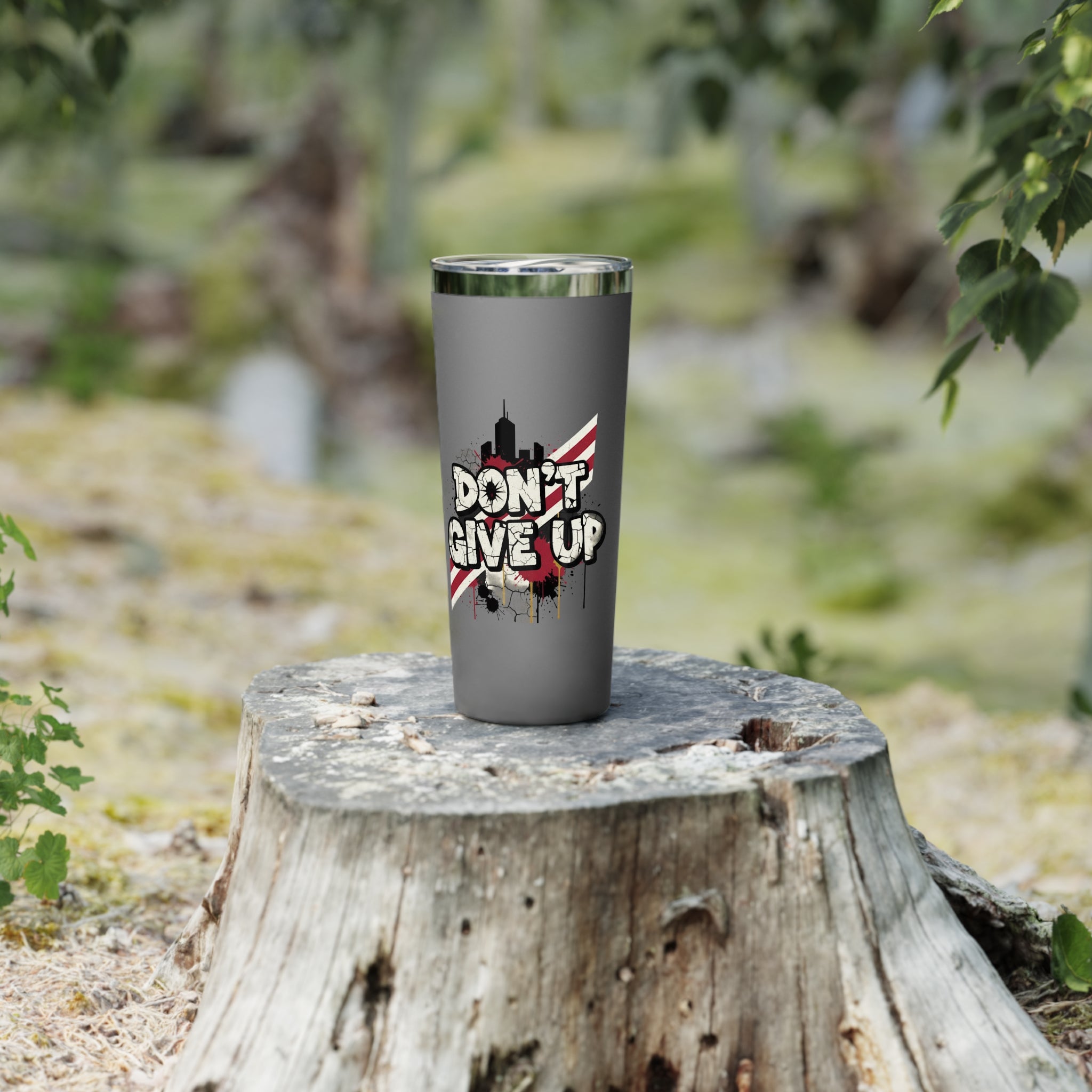 Tumbler — "Don't Give Up" Motivational 22oz Insulated Travel Cup