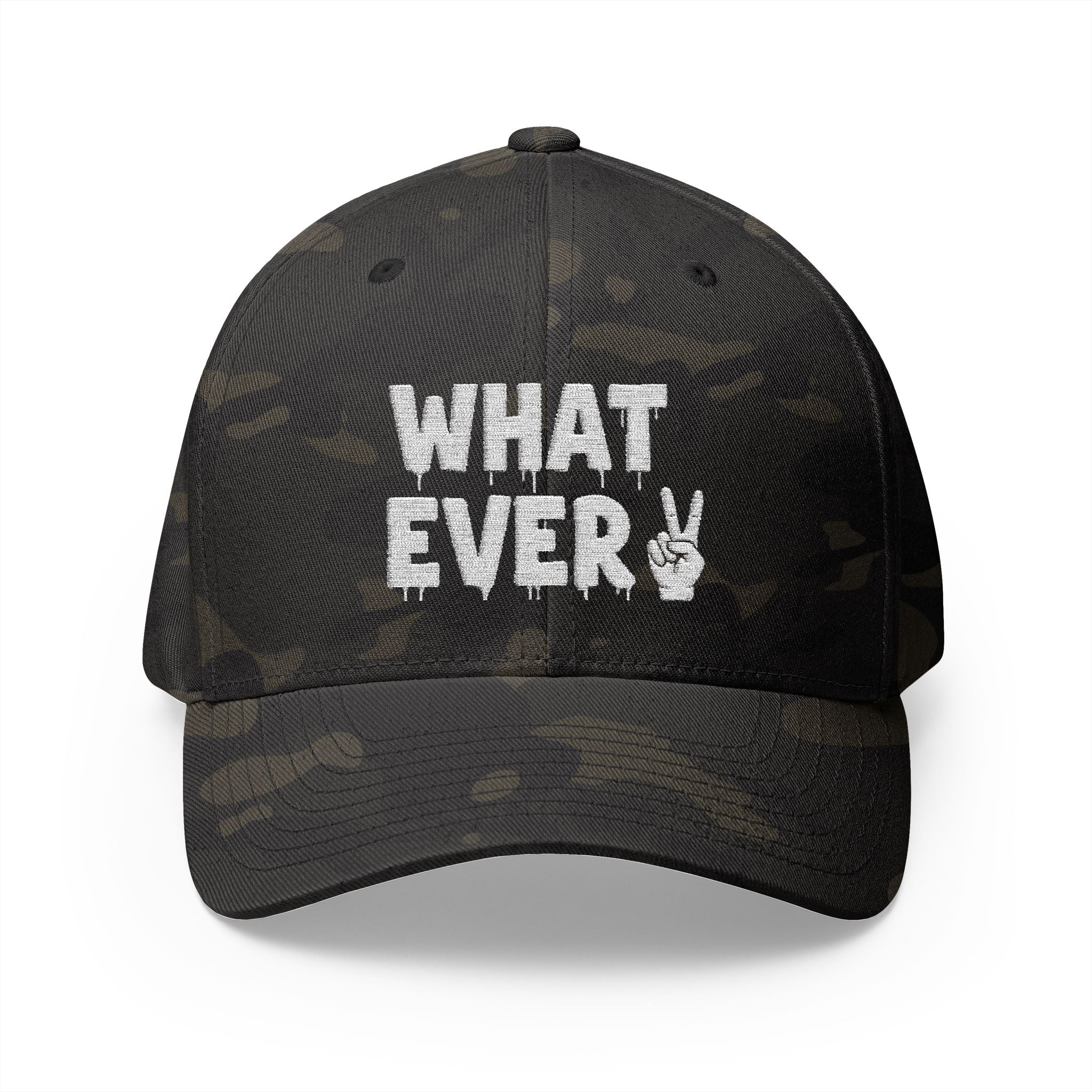 IT'S WHATEVER Embroidered Closed-Back Cap