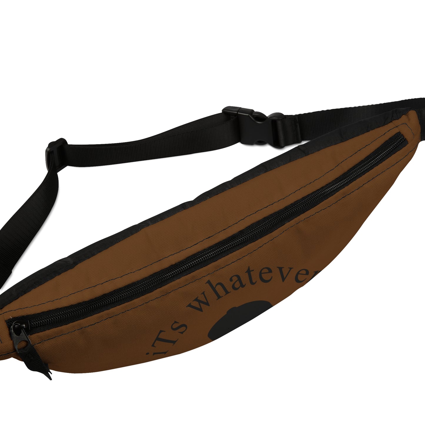 Humorous Brown Fanny Pack - "iTS Whatever" Chic Accessory for Trendsetters