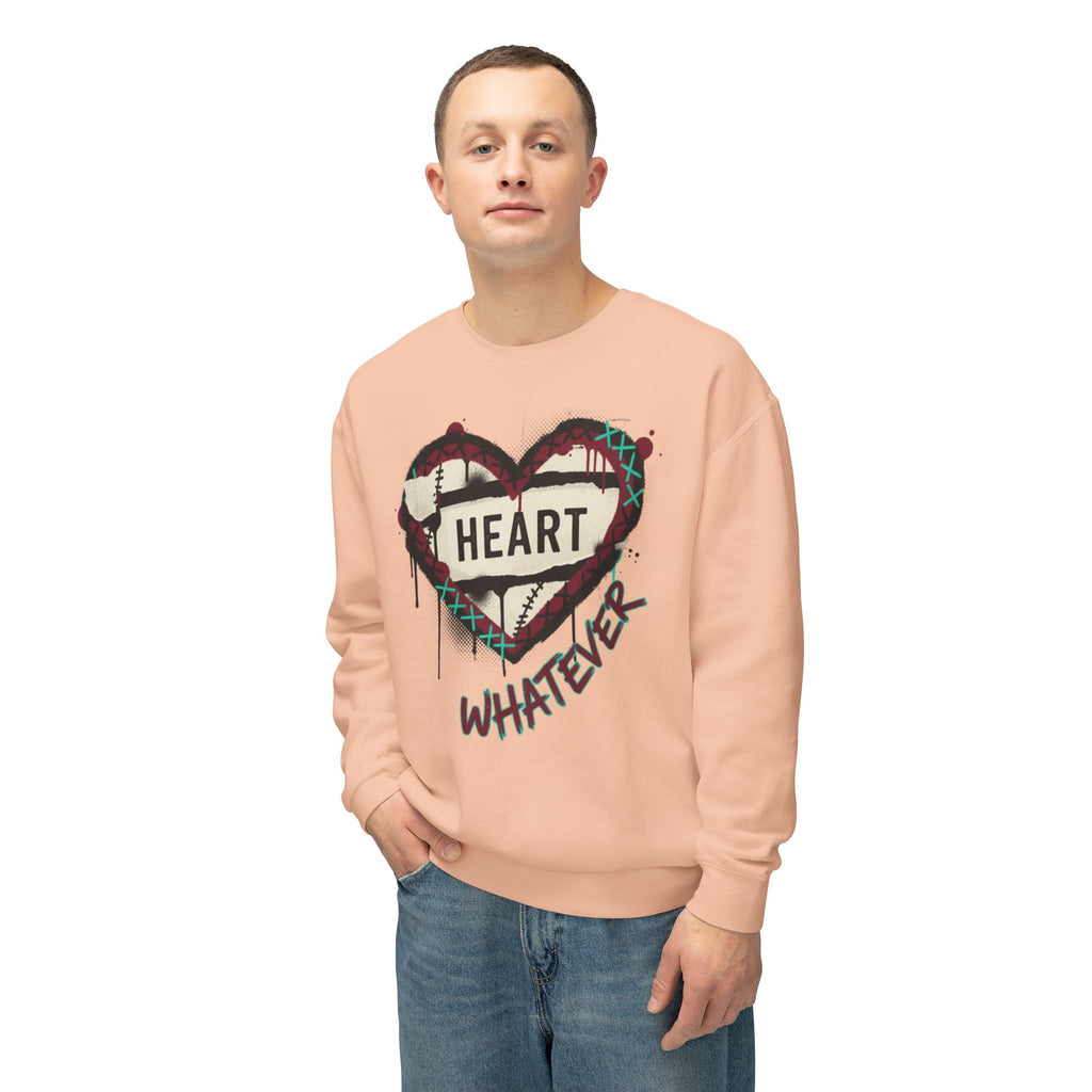 Crewneck Sweatshirt — Graffiti Heart “Heart Whatever” Streetwear