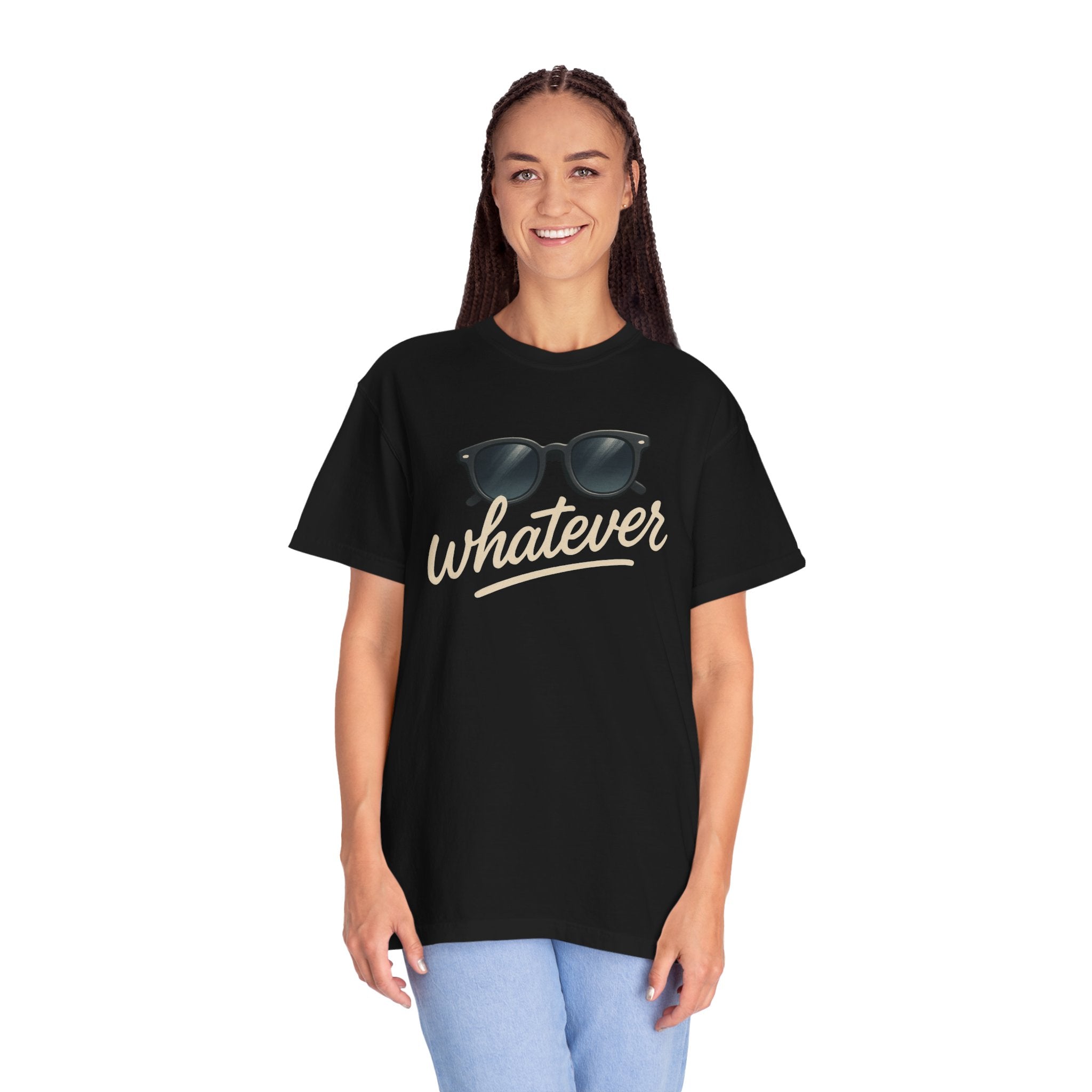 Whatever Sunglasses T-Shirt — Casual Graphic Tee with 'Whatever' Script