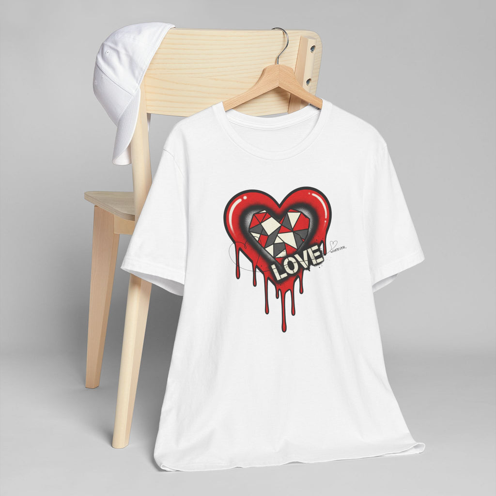 Dripping Heart "LOVE" Graphic T-Shirt — Edgy Valentine Streetwear